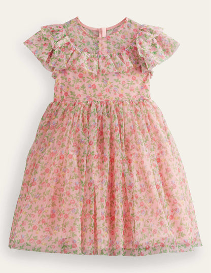 Frilly Tulle Dress-Rambling Rose Floral-1