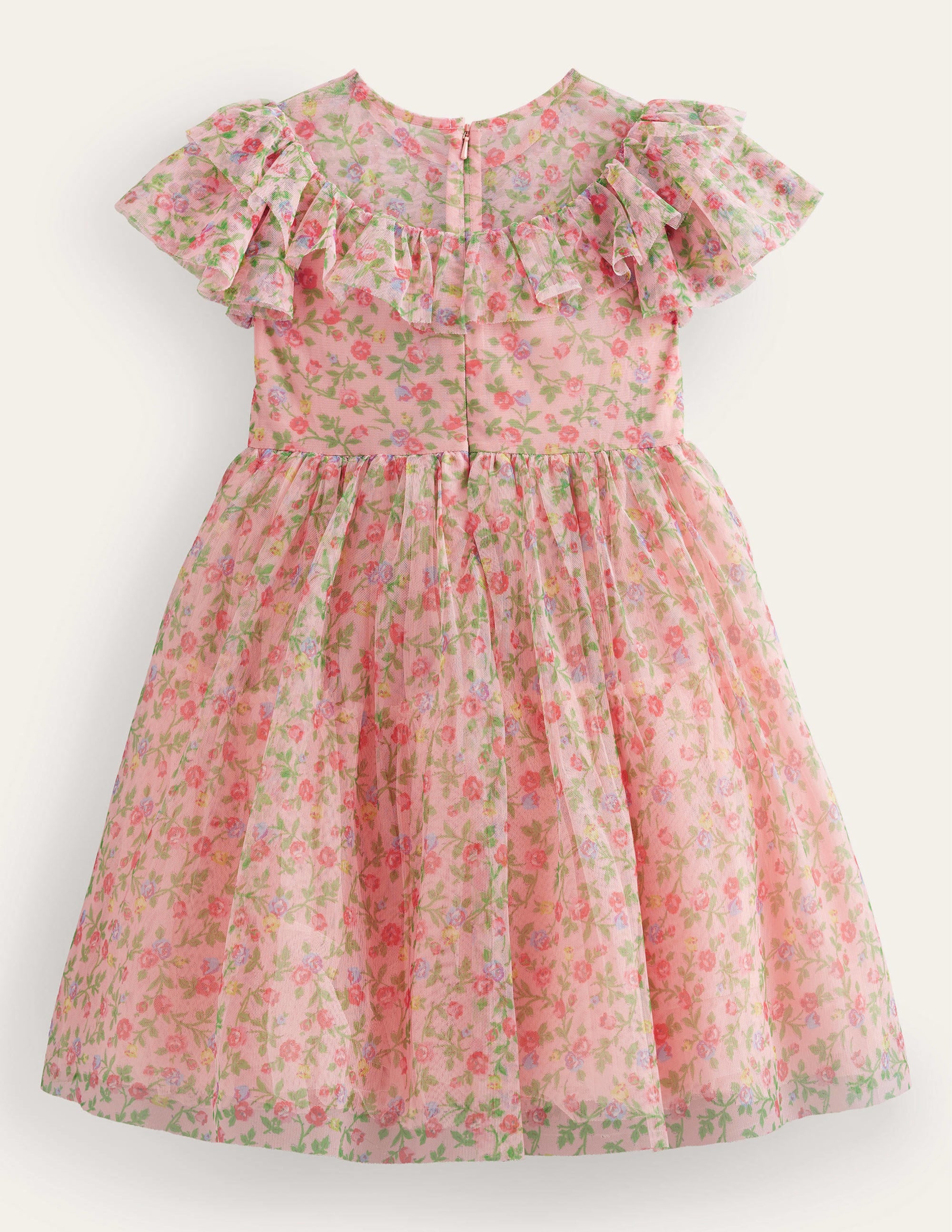 Frilly Tulle Dress-Rambling Rose Floral - Image 2