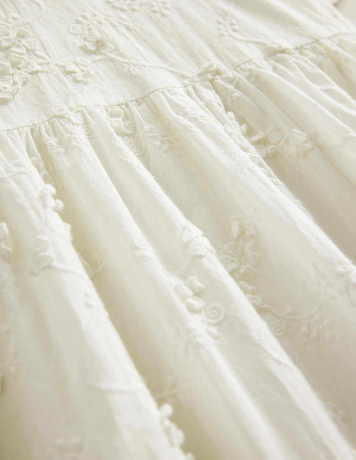 Dip Hem Broderie Dress-Ivory-3