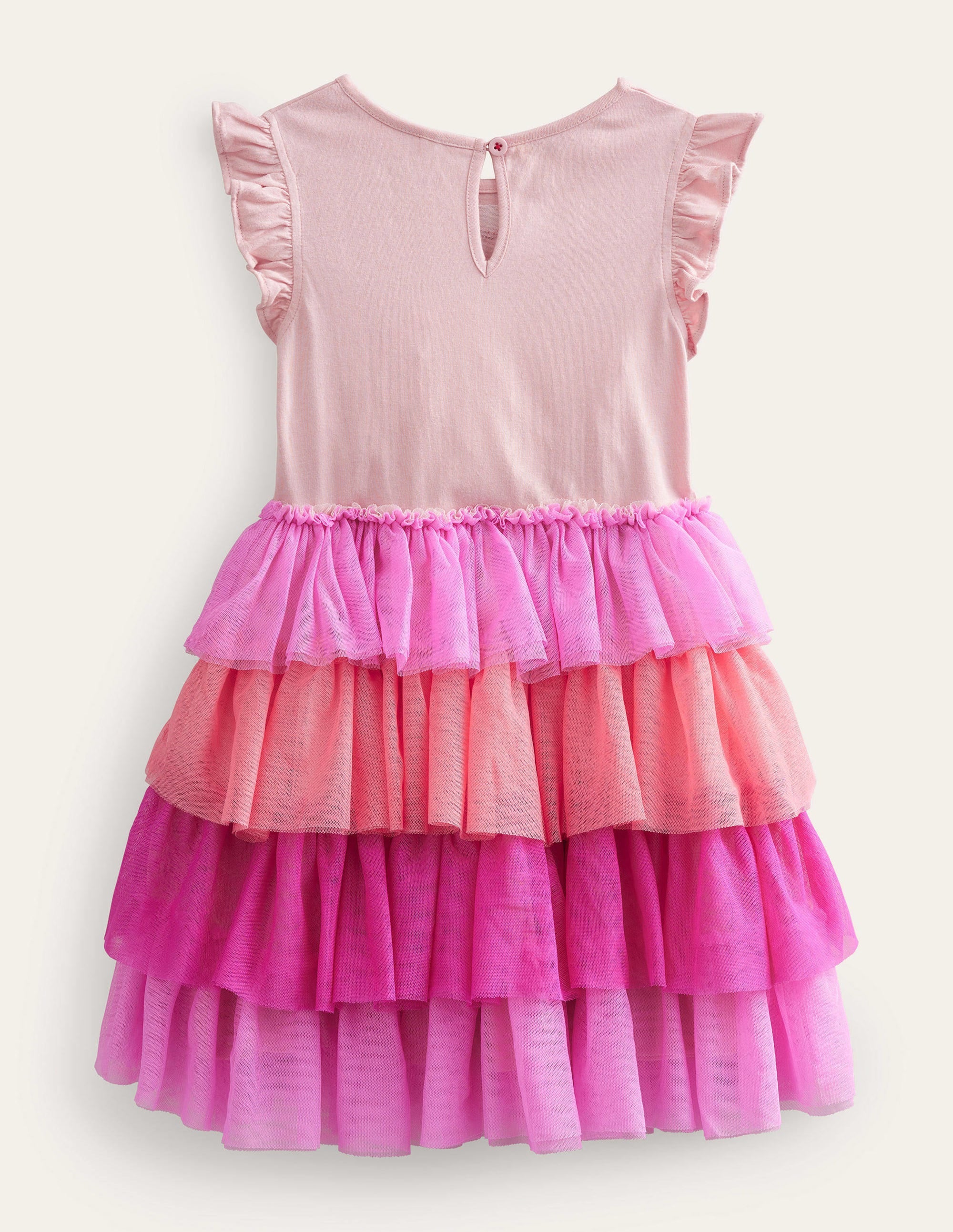 Tulle Layered Logo Dress-Peach Spring Flamingo - Image 2
