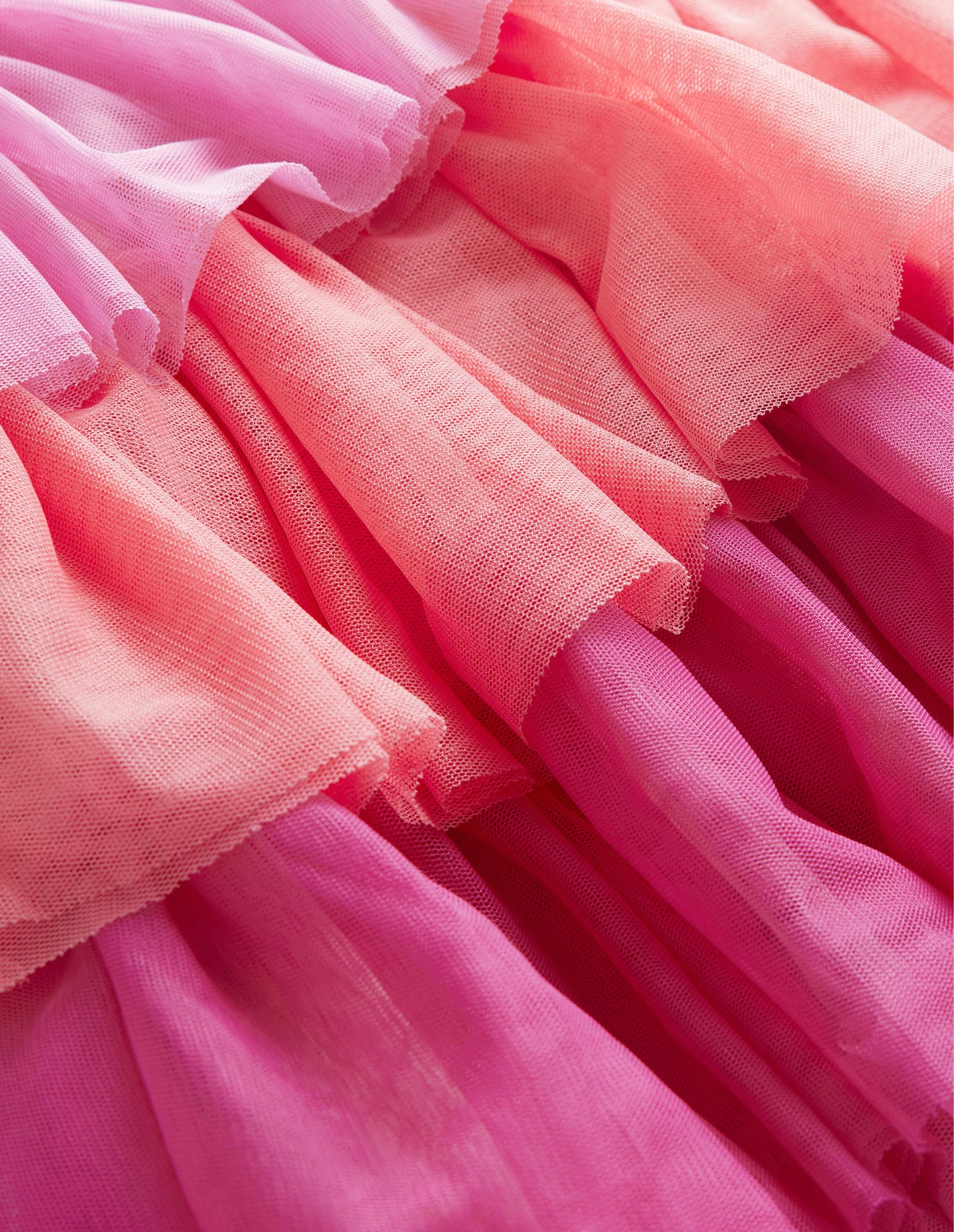 Tulle Layered Logo Dress-Peach Spring Flamingo - Image 3