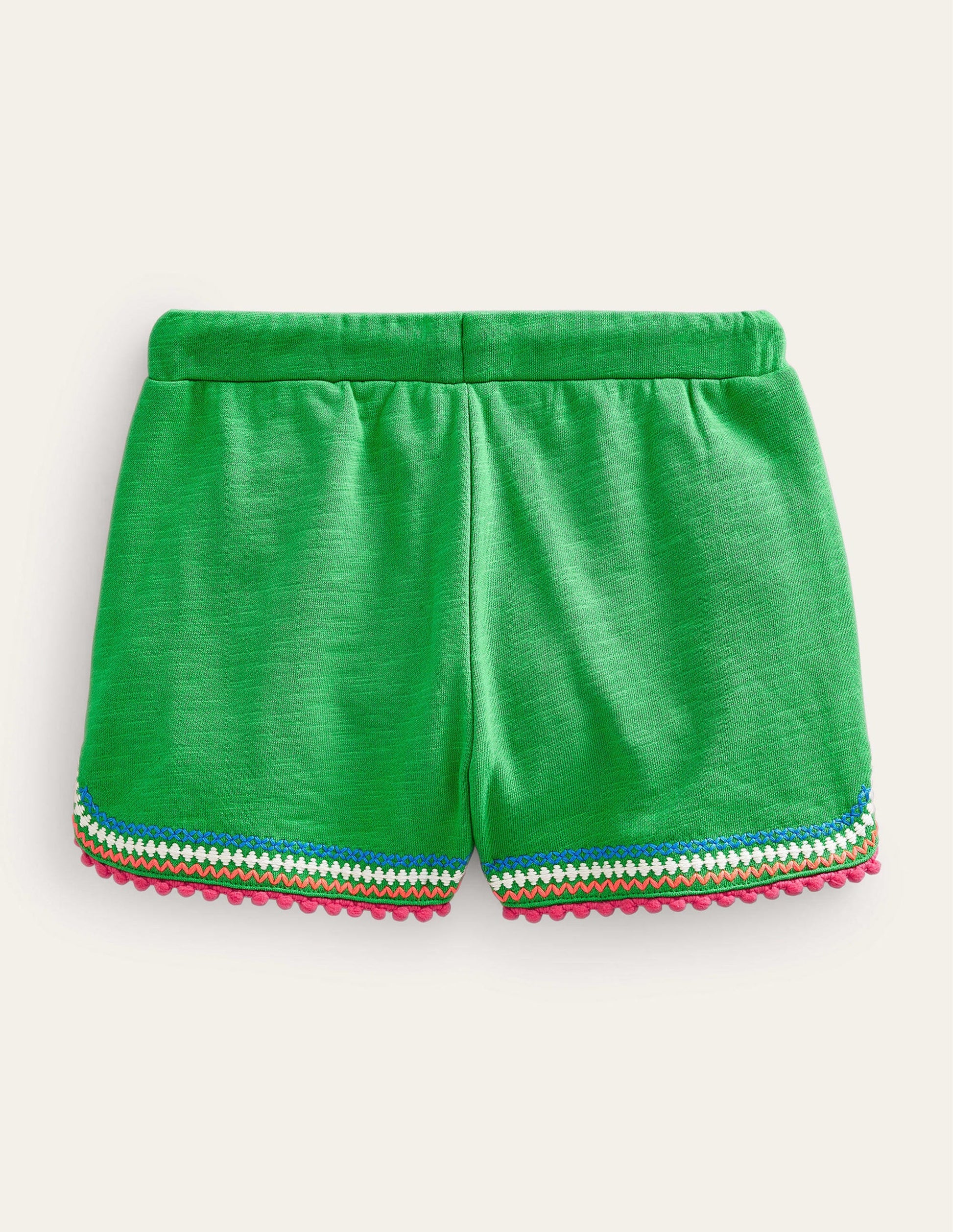 Pom Trim Jersey Shorts-Bright Green-2
