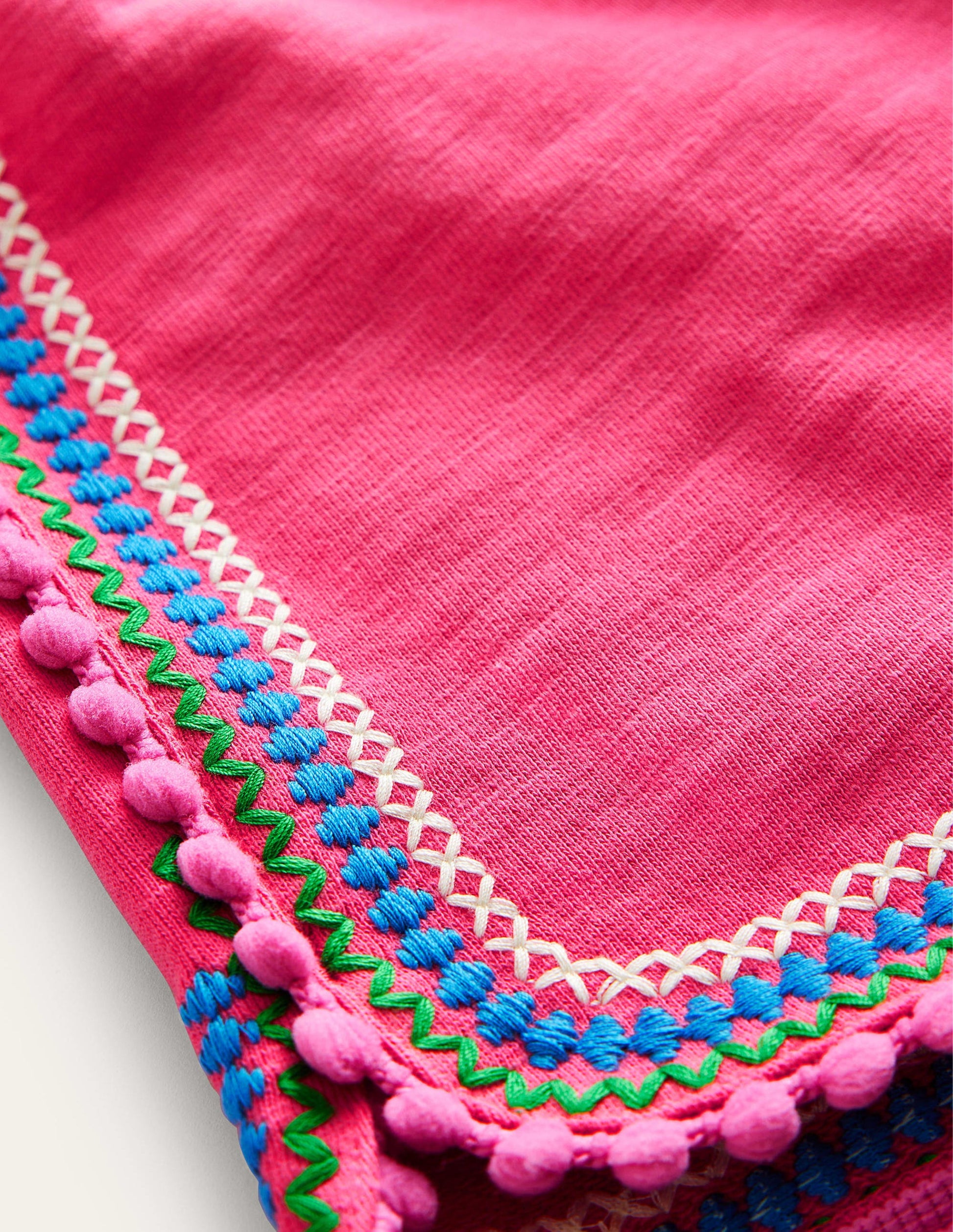Pom Trim Jersey Shorts-Lollipop Pink-3