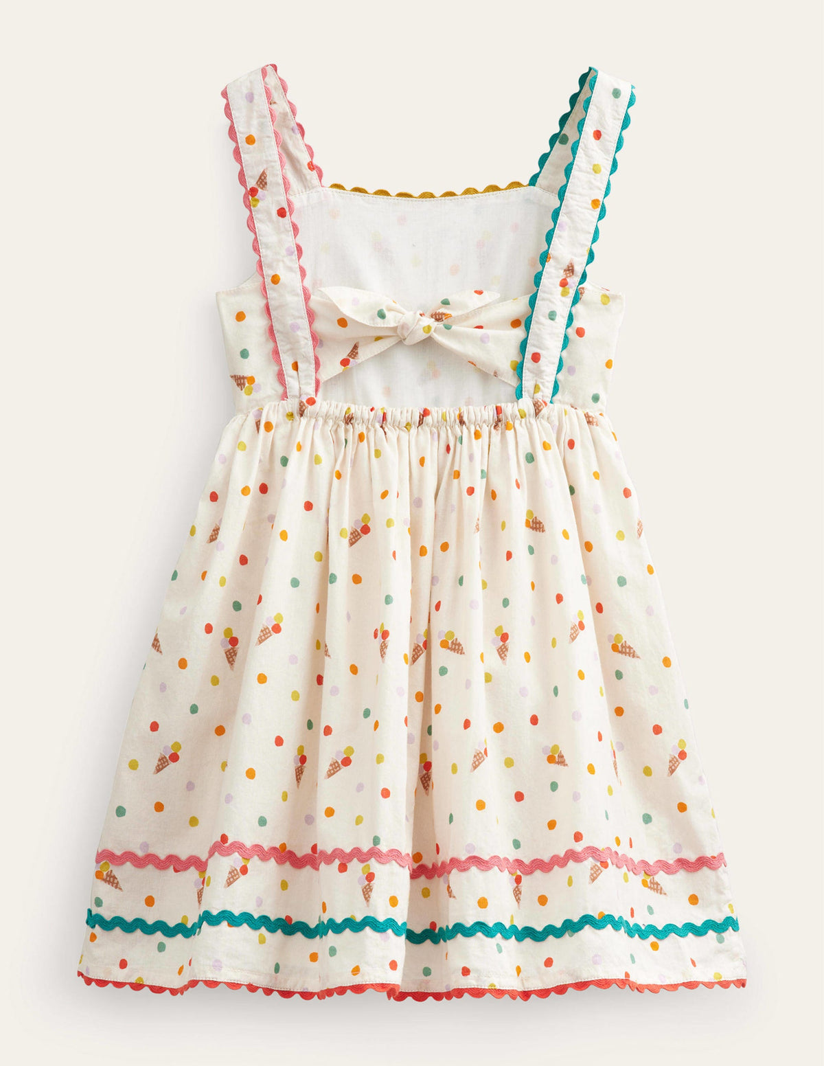 Bow Back Cotton Dress-Vanilla Pod Ice Creams - Image 2