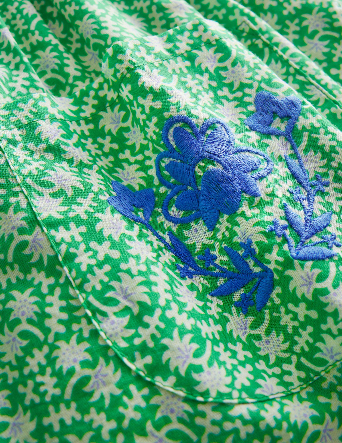 Embroidered Pinafore Dress-Bright Green Spring-3