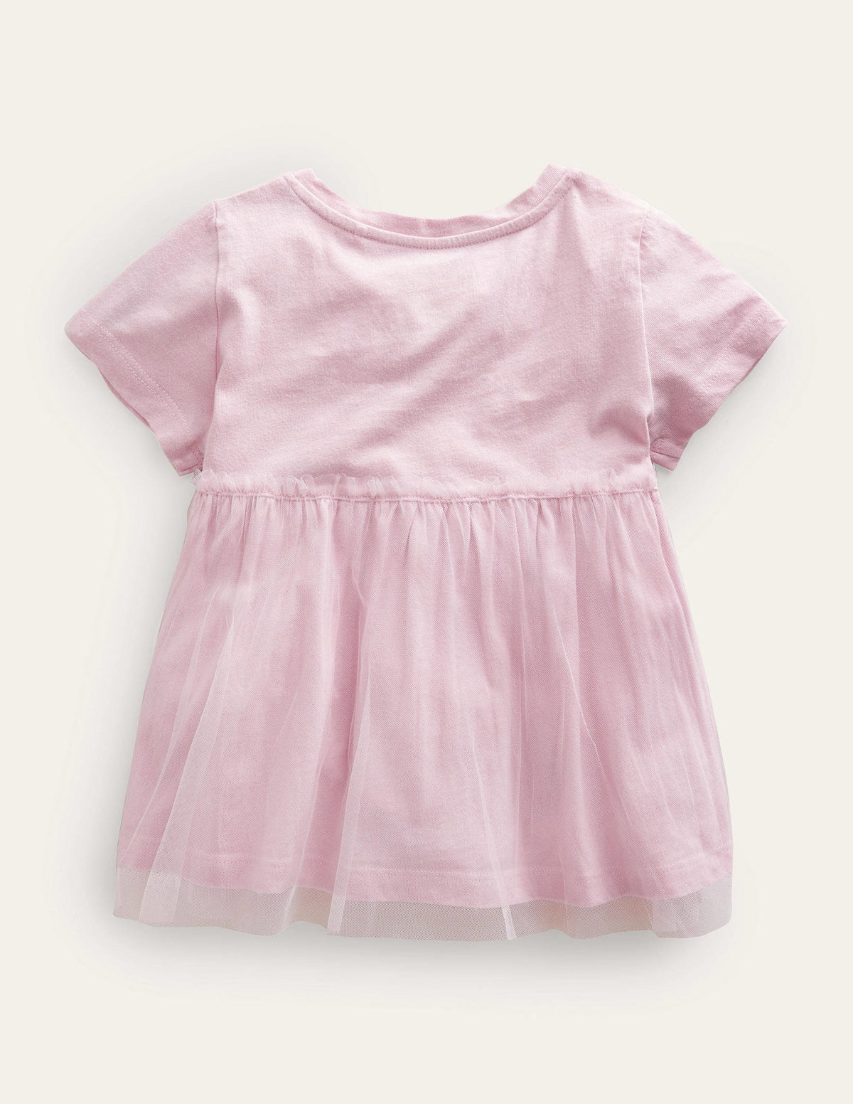 Tulle Flutter Appliqué T-shirt-French Pink-2