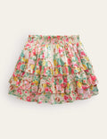 Ruffle Mini Skort-Multi Painterly Floral