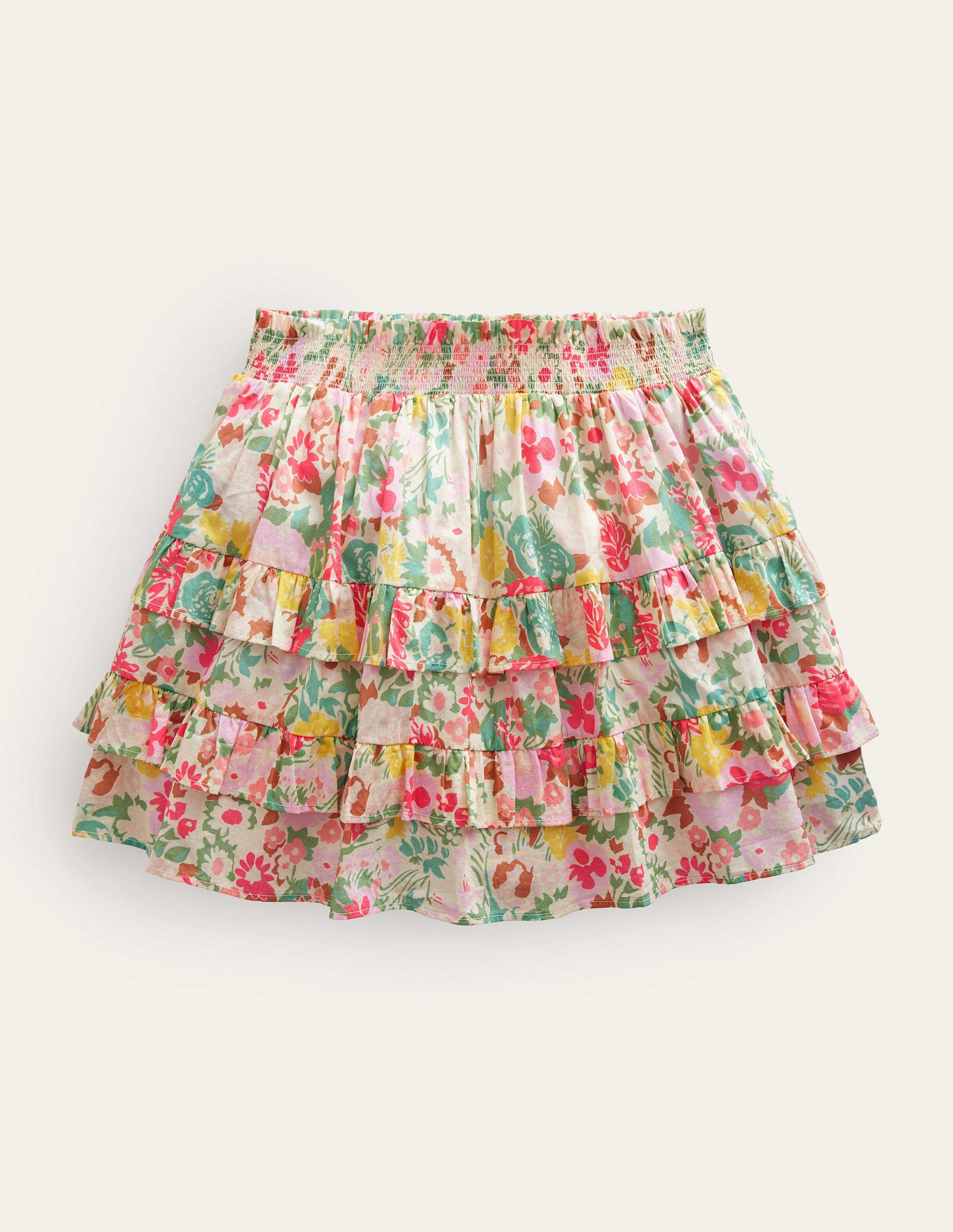Ruffle Mini Skort-Multi Painterly Floral-1