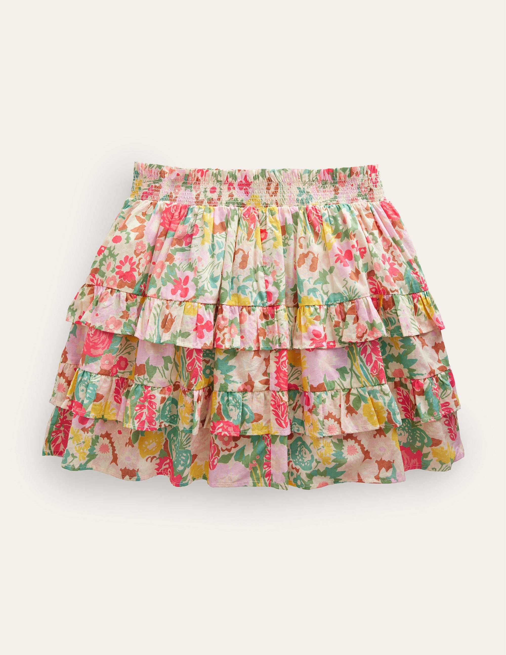Ruffle Mini Skort-Multi Painterly Floral - Image 2