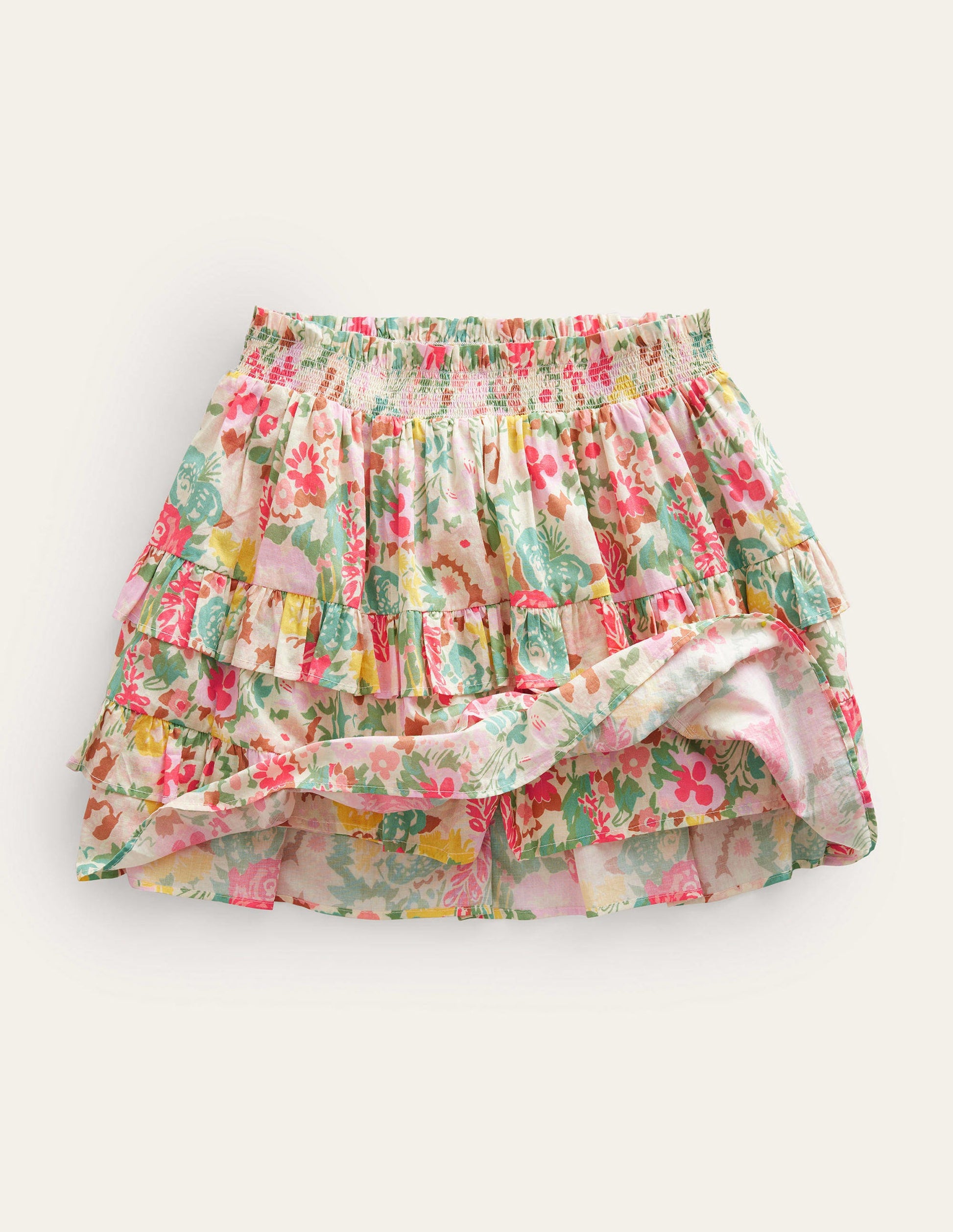 Ruffle Mini Skort-Multi Painterly Floral-4