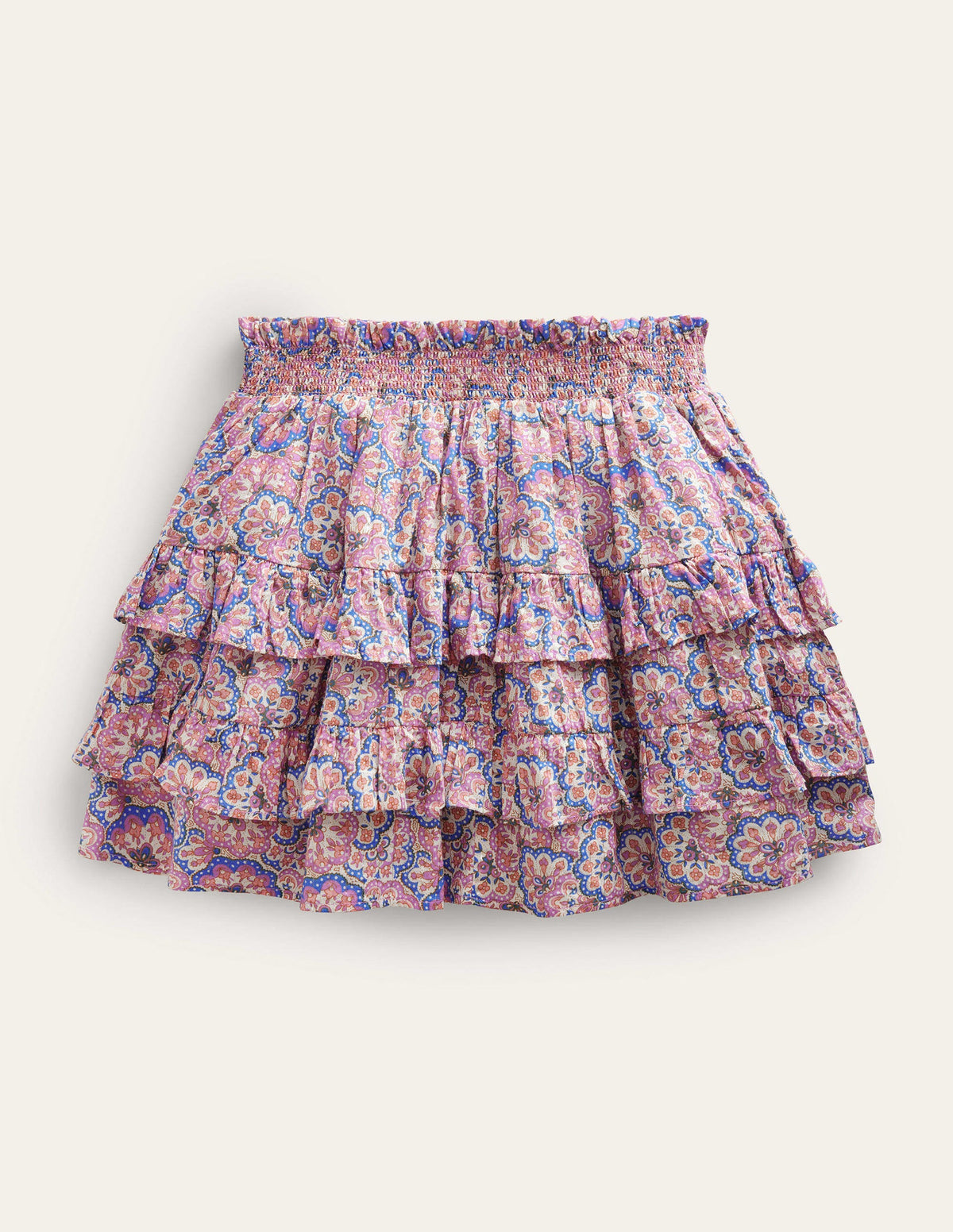Ruffle Mini Skort-Lupin and Peach Paisley-2