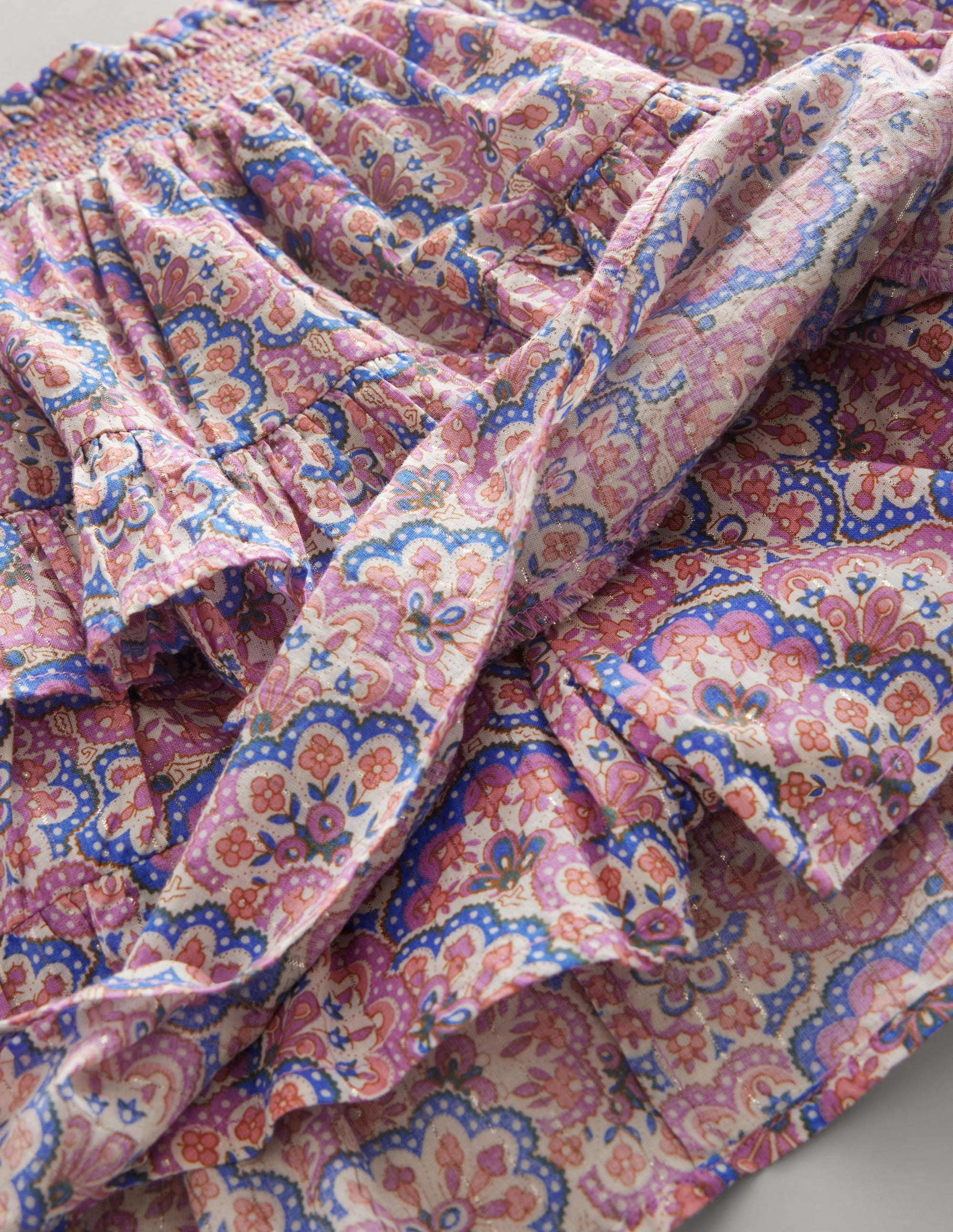 Ruffle Mini Skort-Lupin and Peach Paisley - Image 3