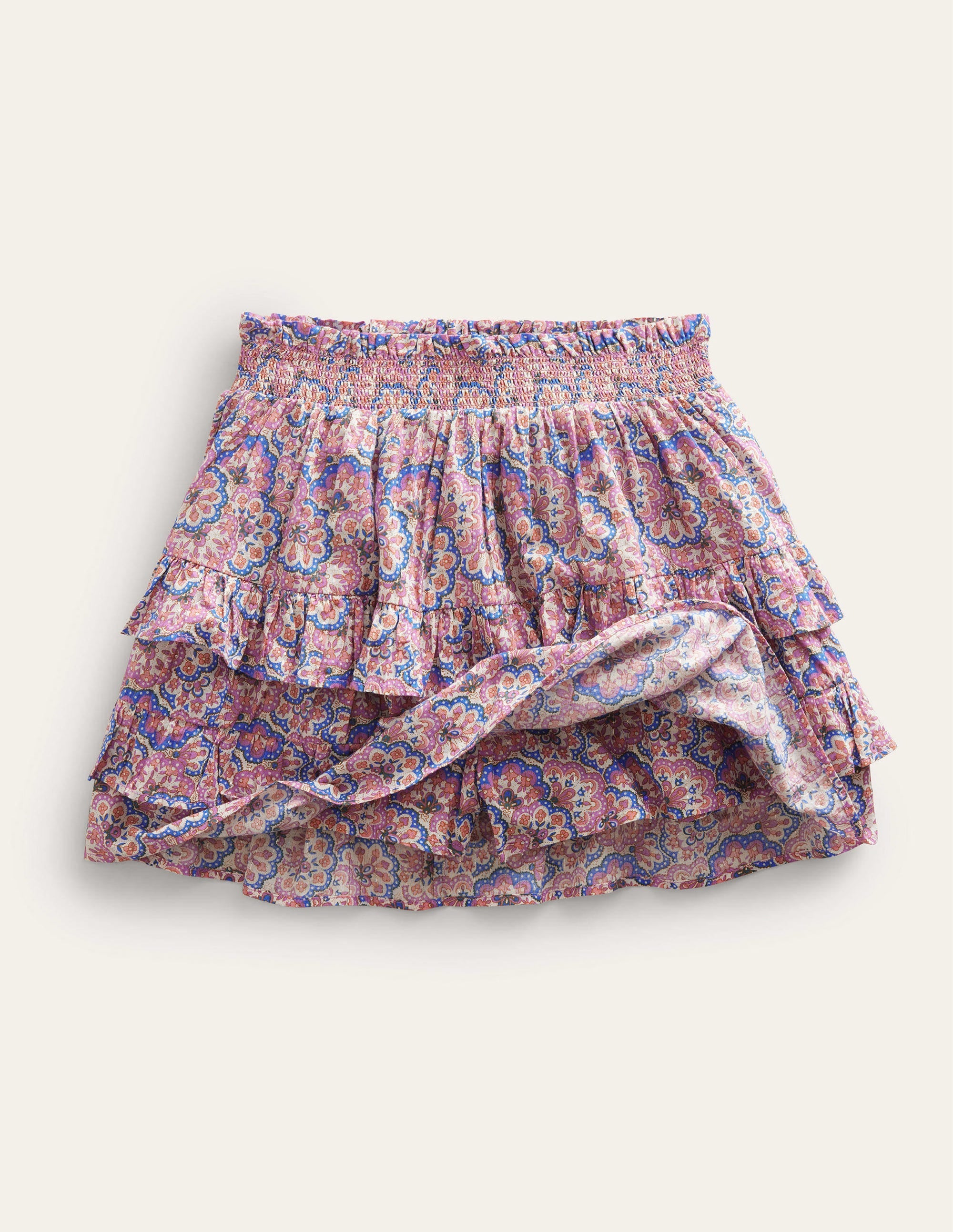 Ruffle Mini Skort-Lupin and Peach Paisley - Image 4