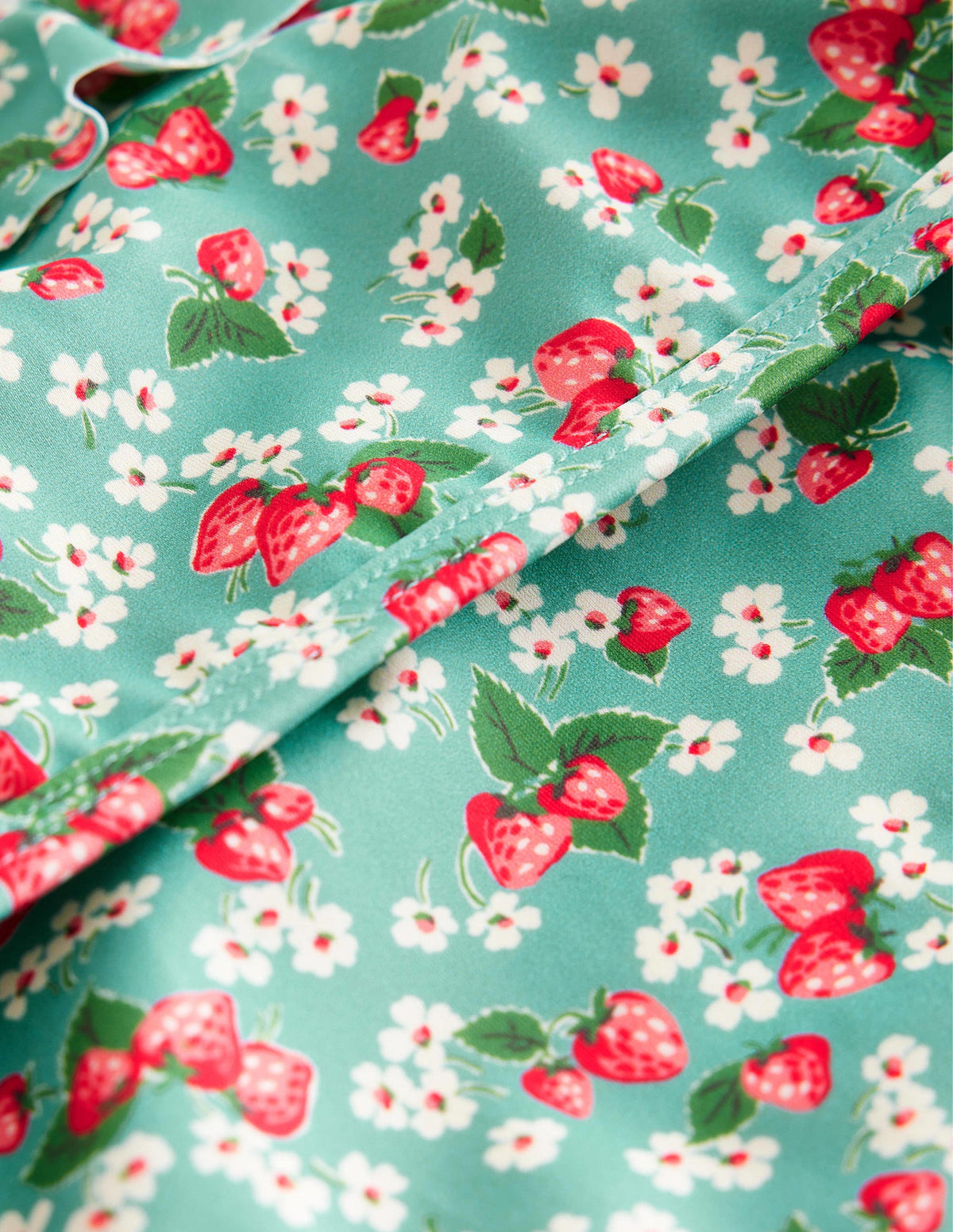 Tie Back Frilly Bikini-Aqua Sea Strawberry Ditsy-3