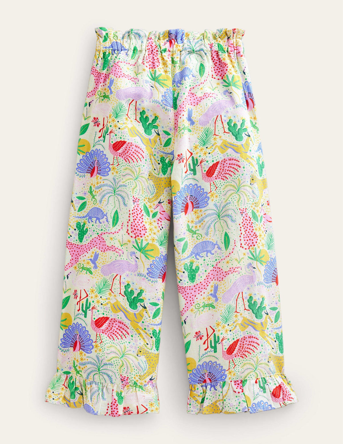 Frill Cuff Wide Leg Pants-Multi Desert-2