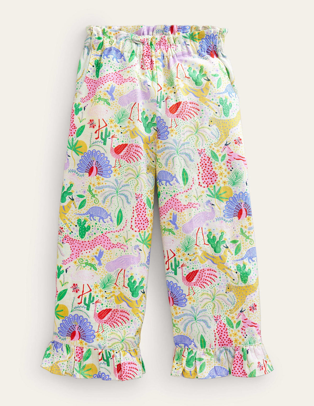 Frill Cuff Wide Leg Pants-Multi Desert - Image 1