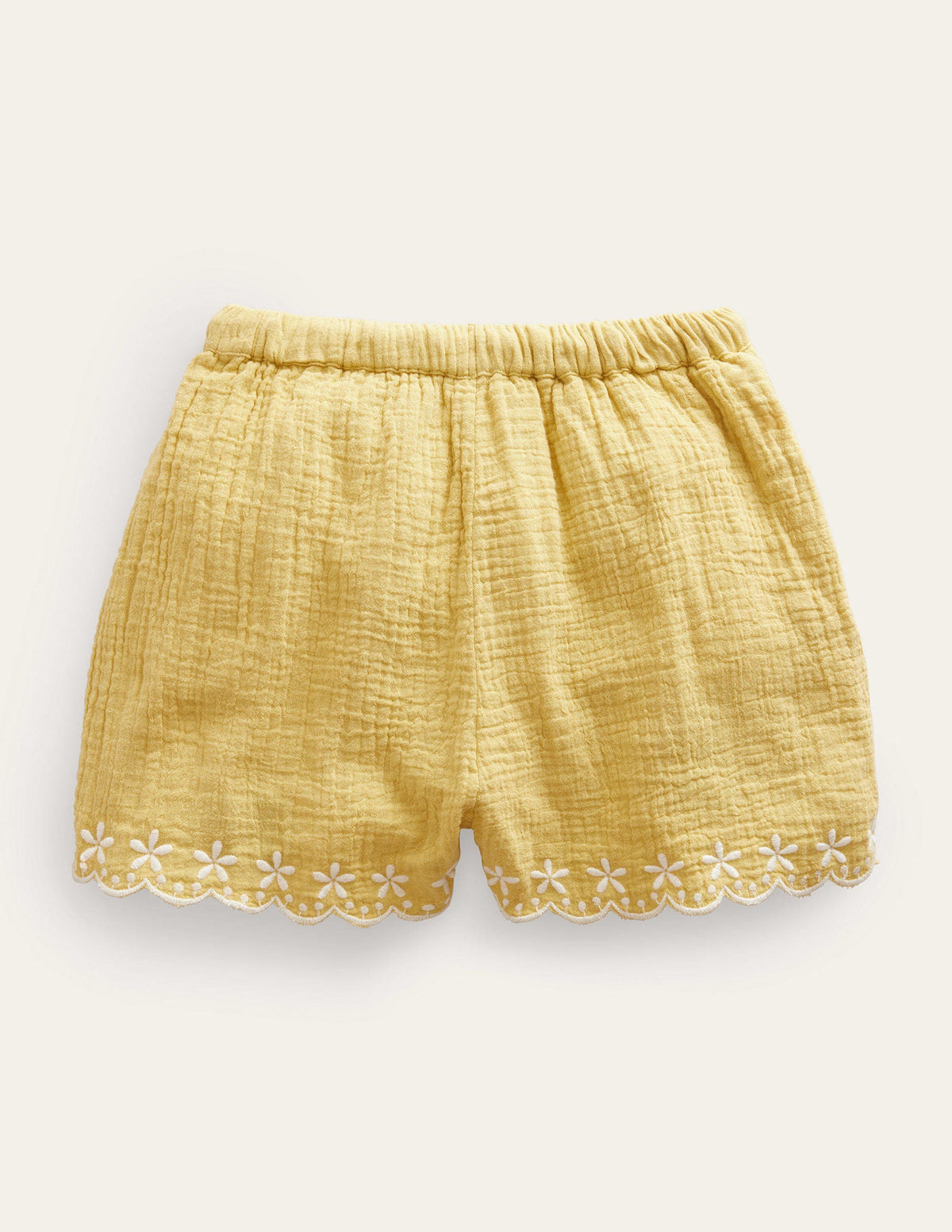 Embroidered Hem Shorts-Buttercup - Image 2