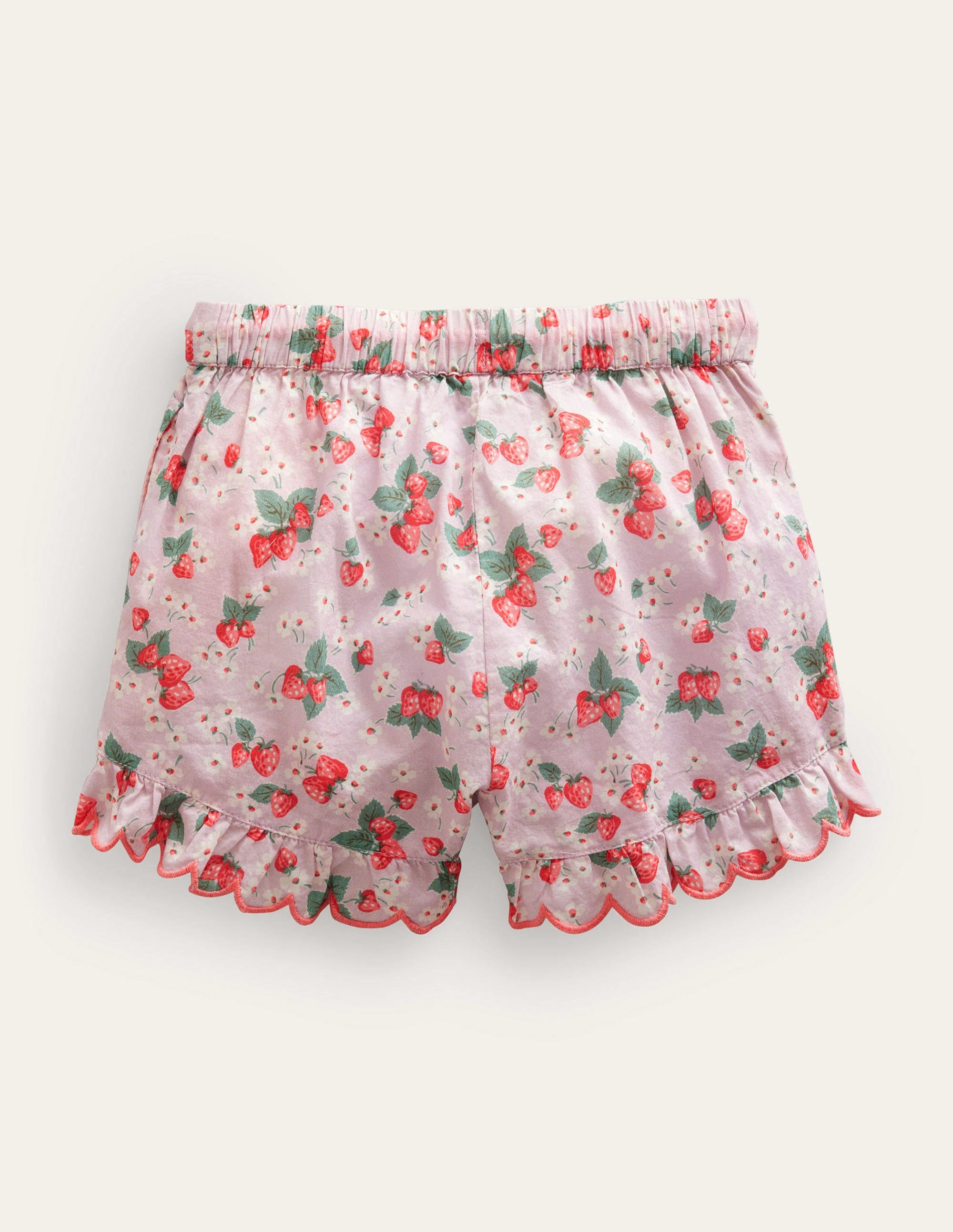 Scalloped-Hem Shorts-French Pink Strawberry - Image 2