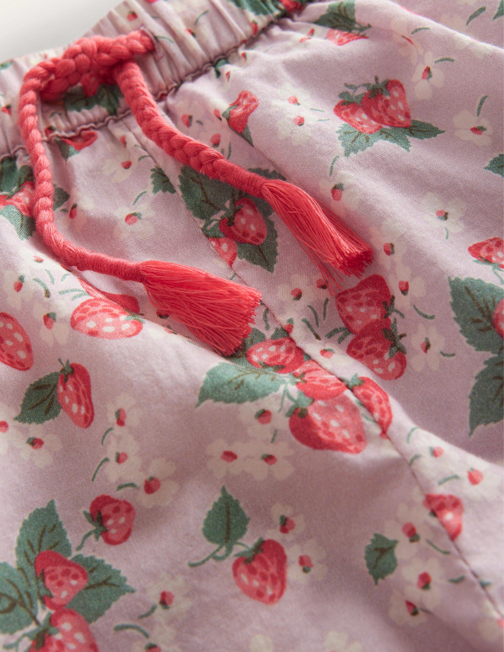 Scalloped-Hem Shorts-French Pink Strawberry-3