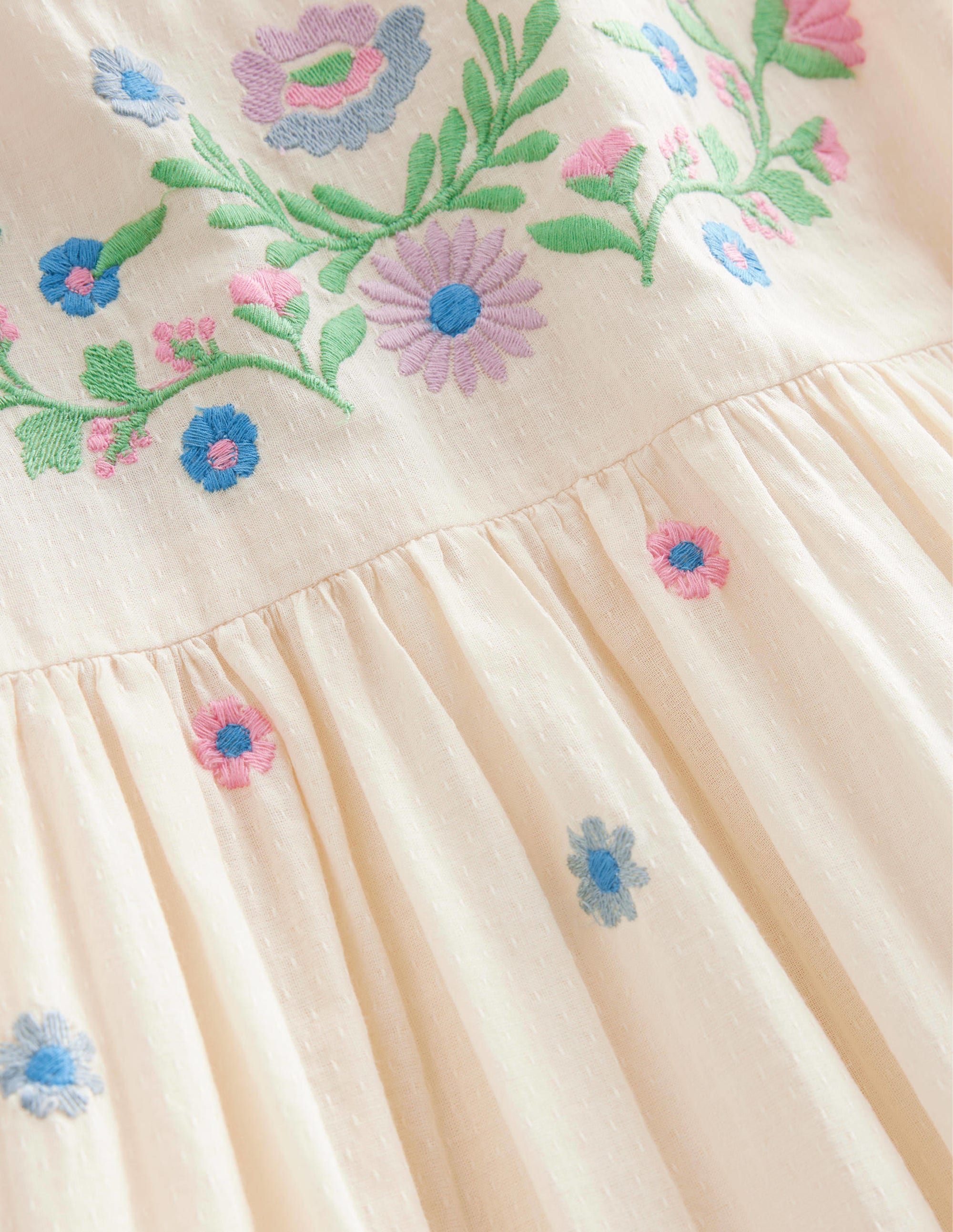 Embroidered Texture Dress-Vanilla Pod - Image 3