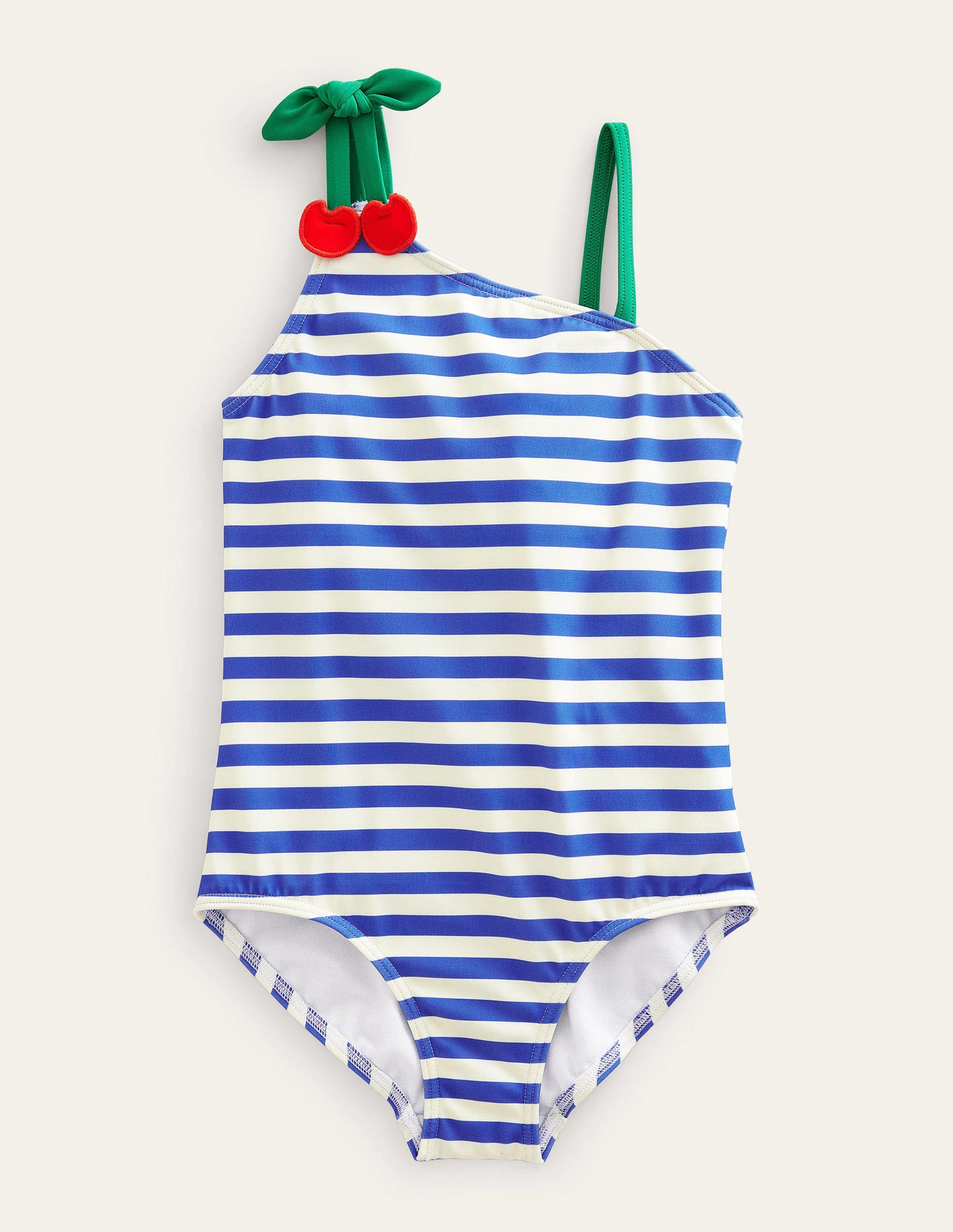 Cherry Strap Swimsuit-Cabana Blue and Ivory Stripe-1