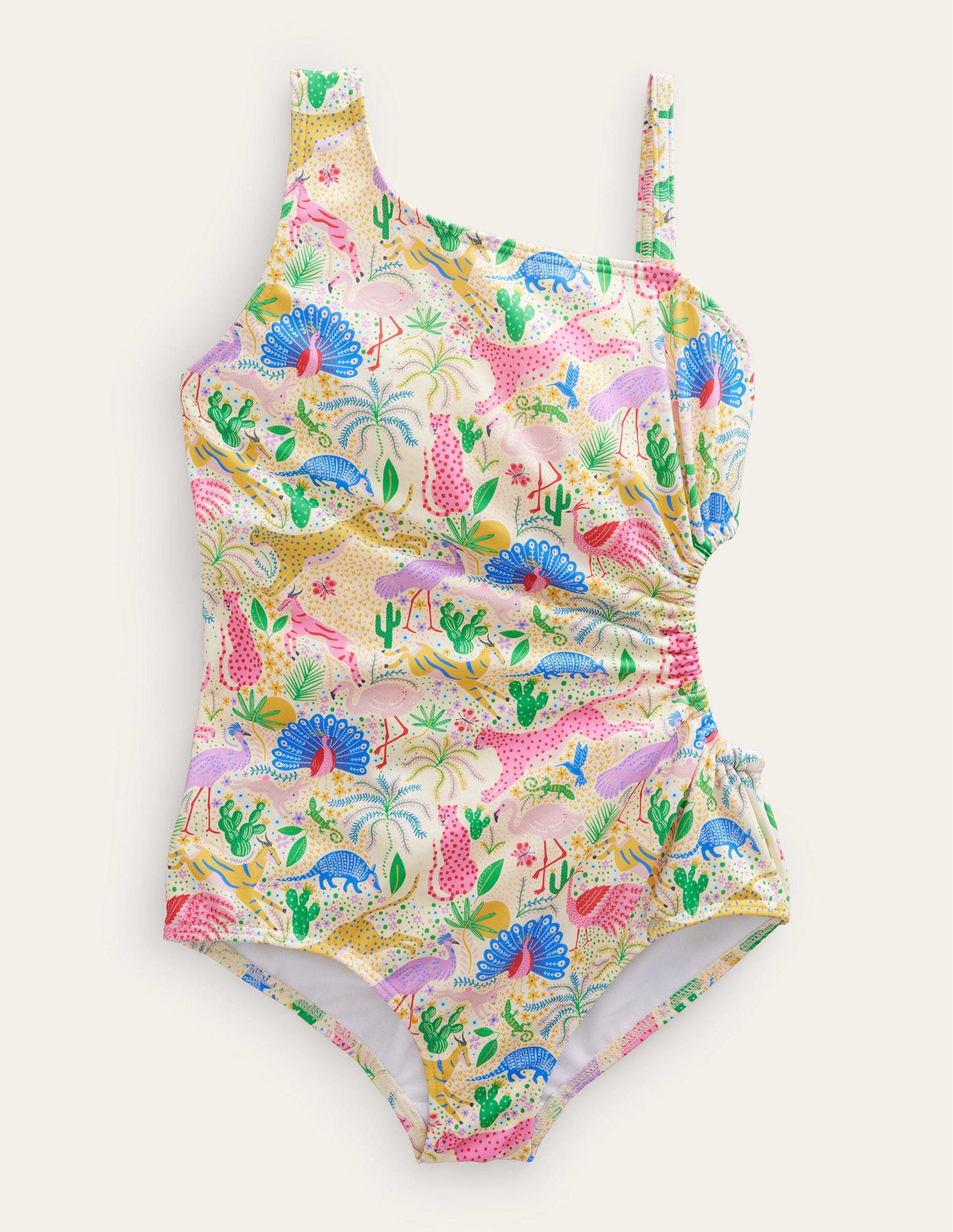 Ruched Cut Out Swimsuit-Multi Mini Desert-1