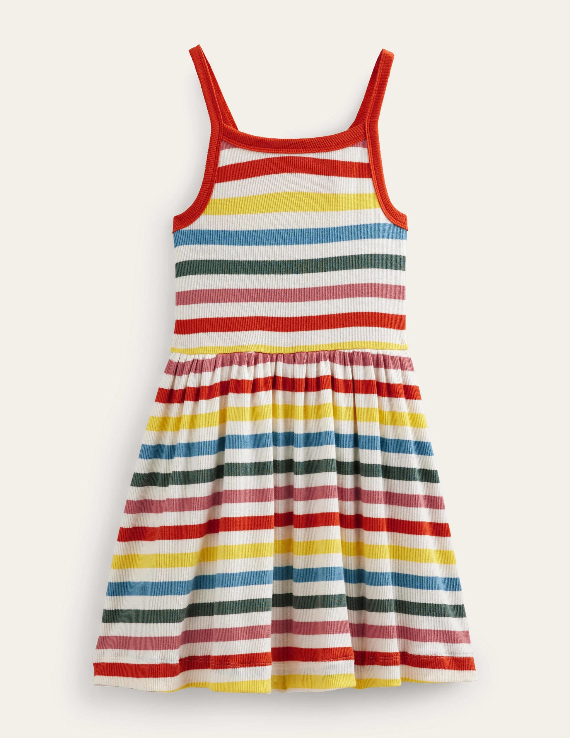 Rib Twirly Dress-Multi Stripe-1