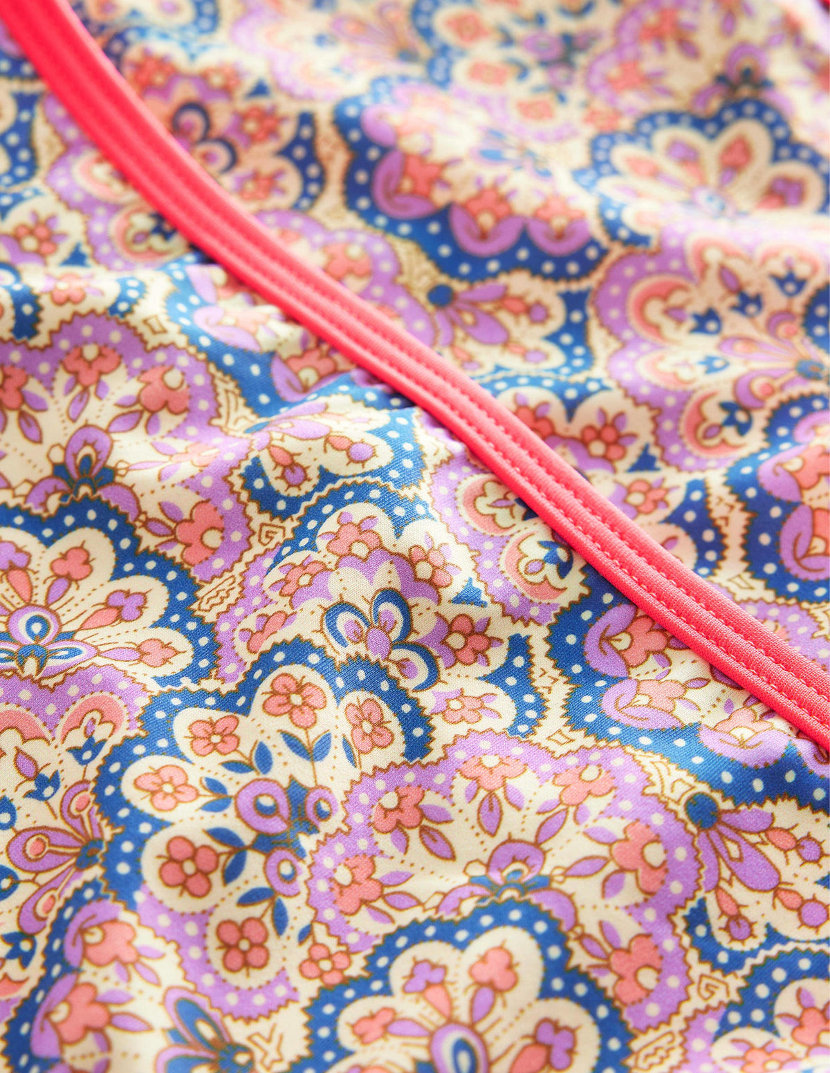 High Neck Bikini-Lupin and Peach Paisley - Image 3
