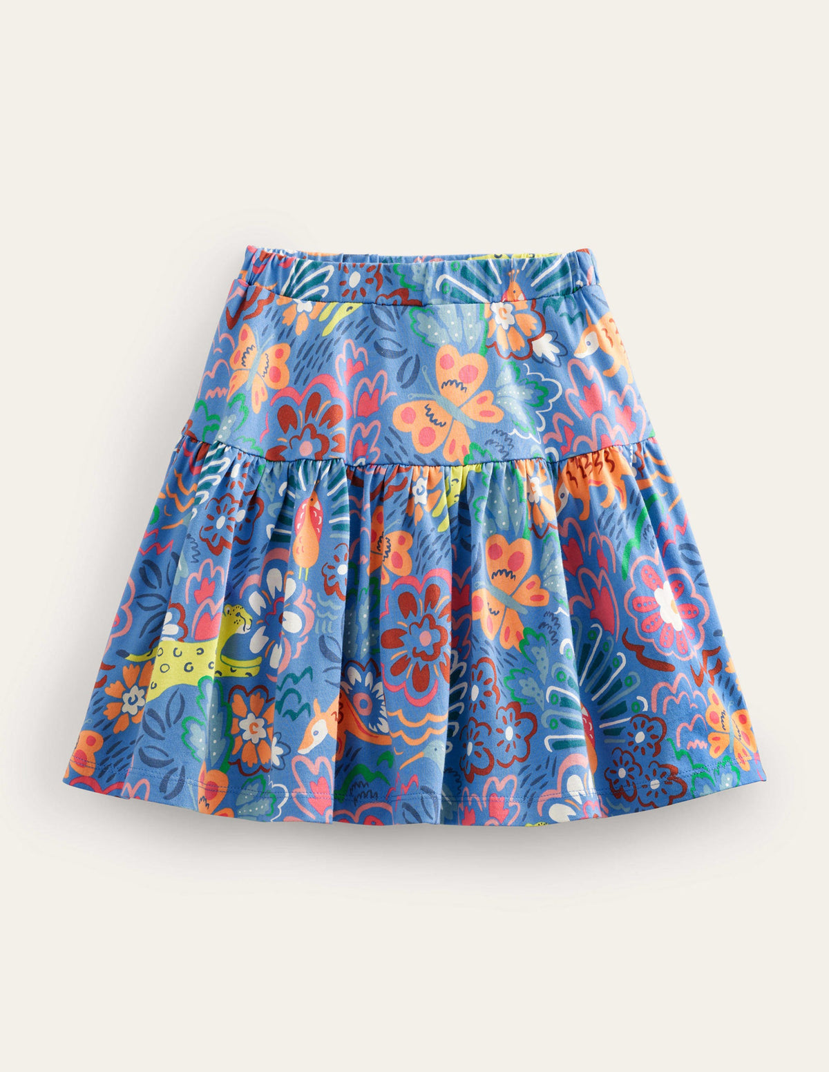 Tiered Jersey Skort-Blue Leopard Safari - Image 1