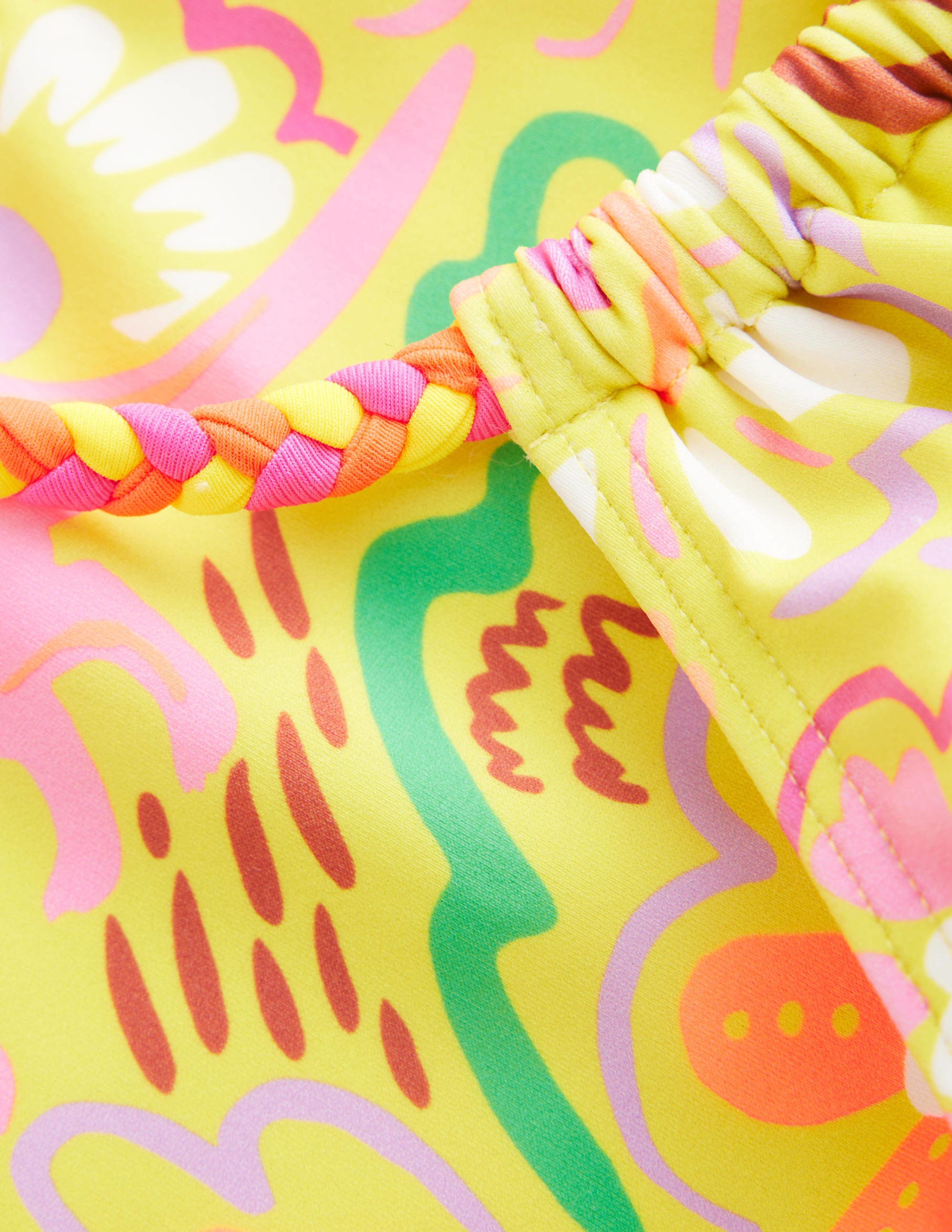Loop Back Bikini-Ivory, Yellow Floral Animals - Image 3