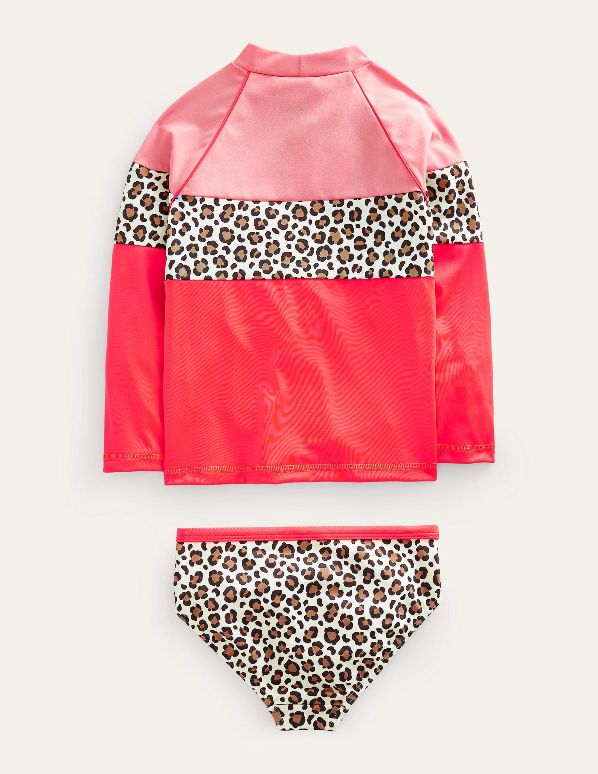 Patterned Rash Guard Set-Soft Truffle Leopard Print - Image 2