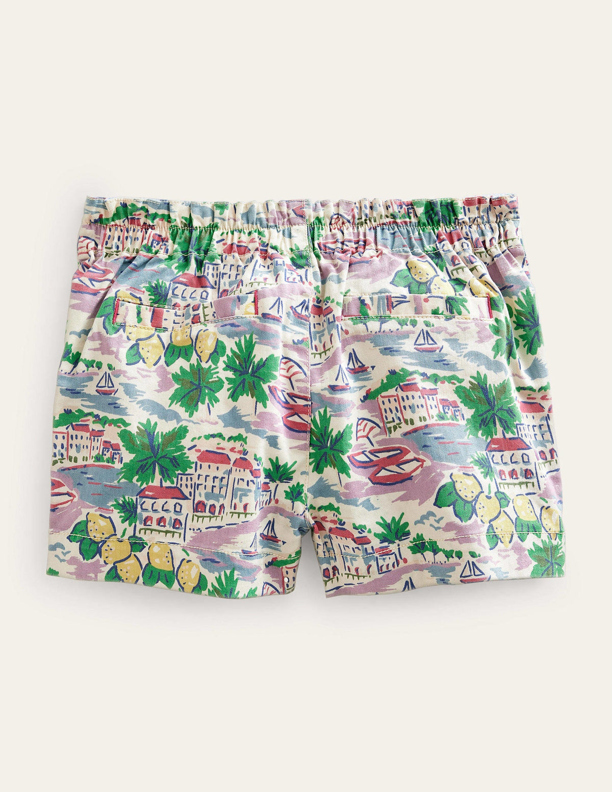Printed Chino Shorts-Multi Scene Print-2
