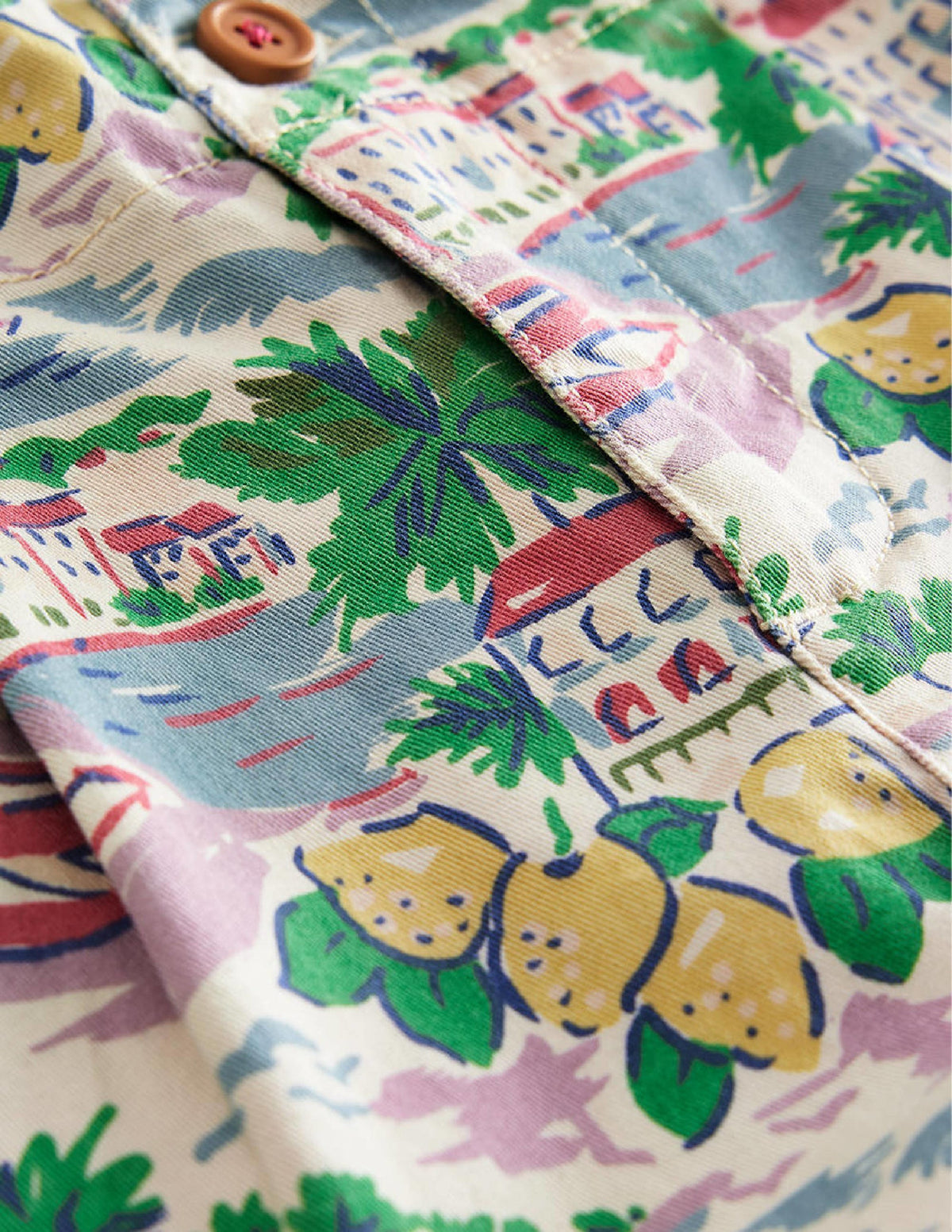 Printed Chino Shorts-Multi Scene Print-3