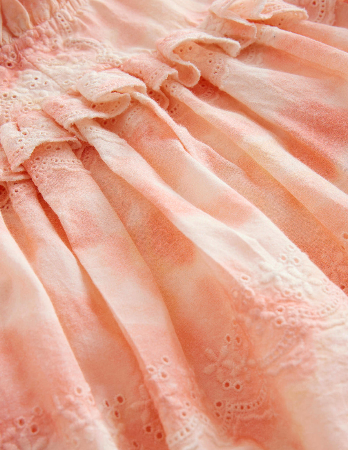 Woven Broderie Top-Pink Tie Dye - Image 3