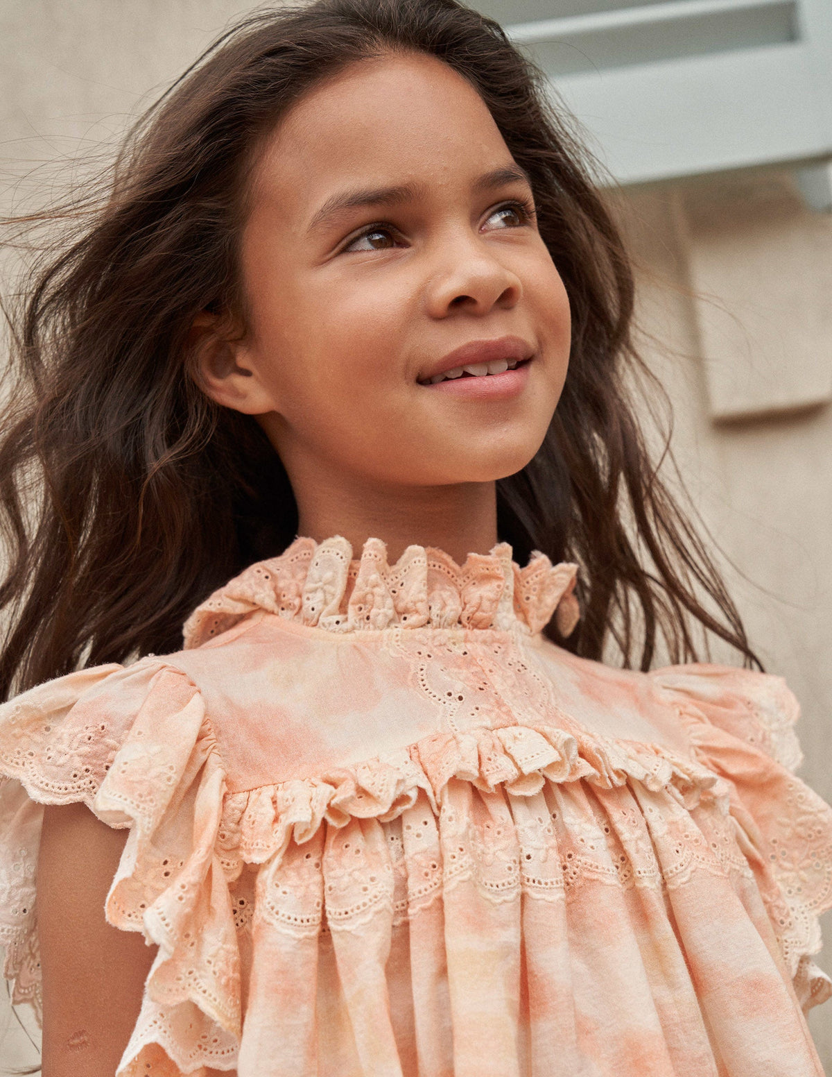 Woven Broderie Top-Pink Tie Dye - Image 5