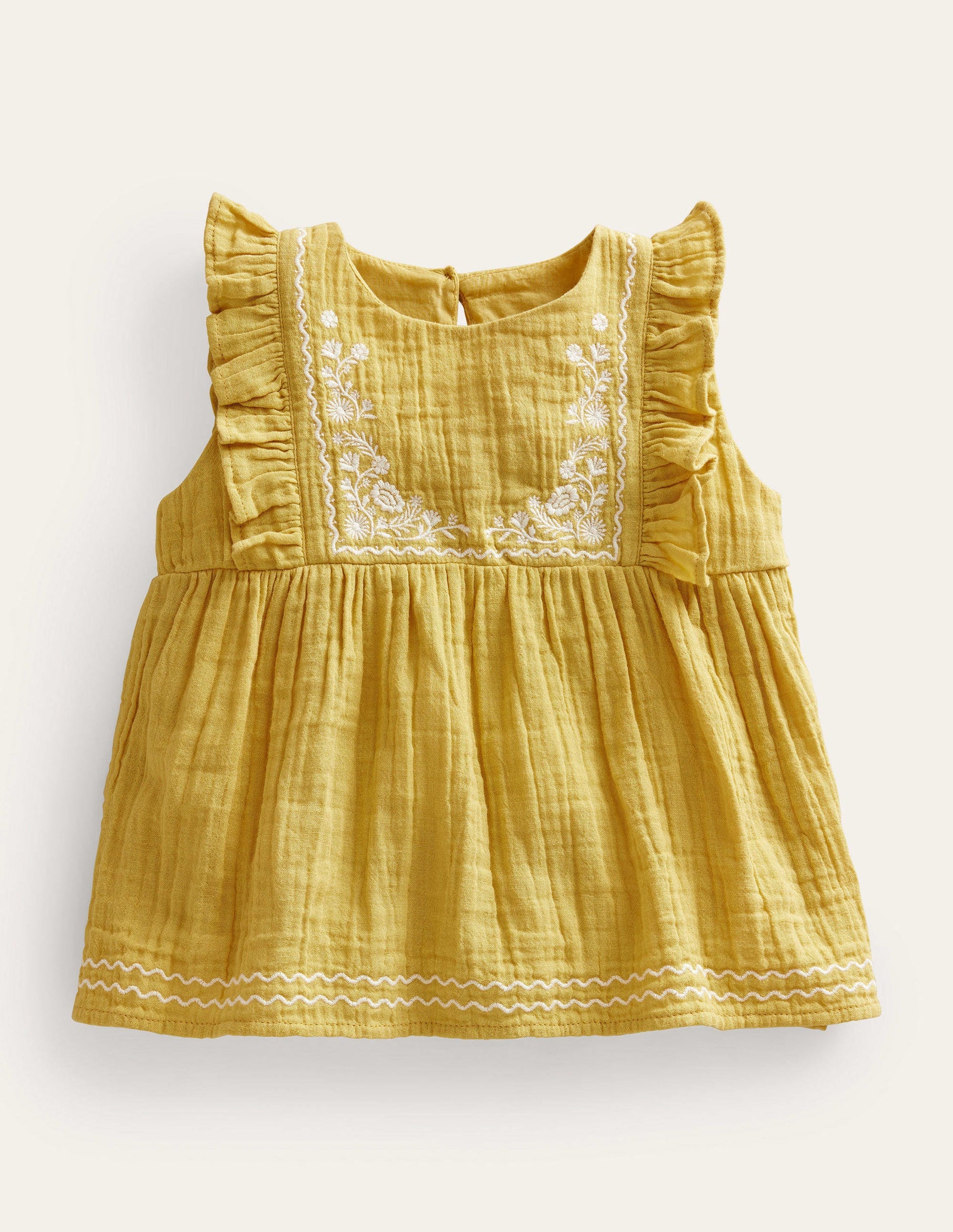 Embroidered Double Cloth Top-Buttercup-1
