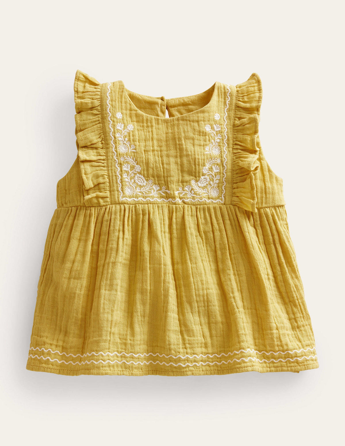 Embroidered Double Cloth Top-Buttercup - Image 1