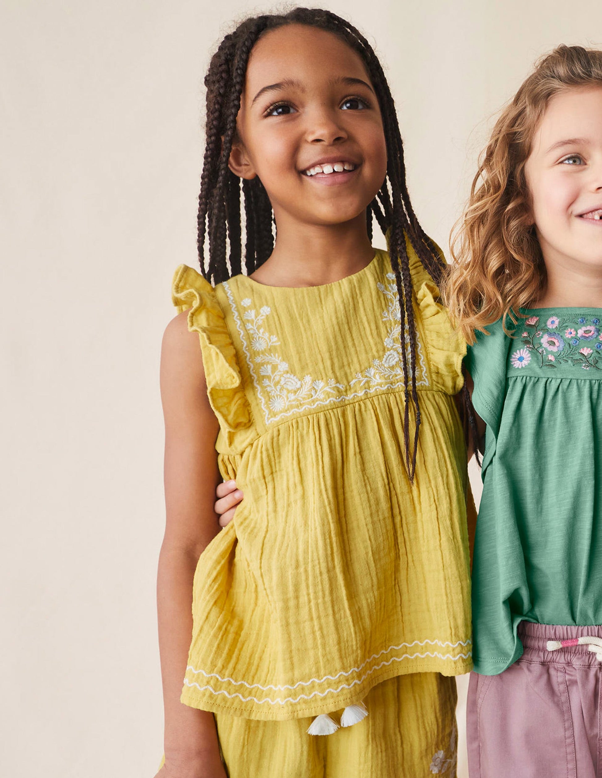 Embroidered Double Cloth Top-Buttercup-4