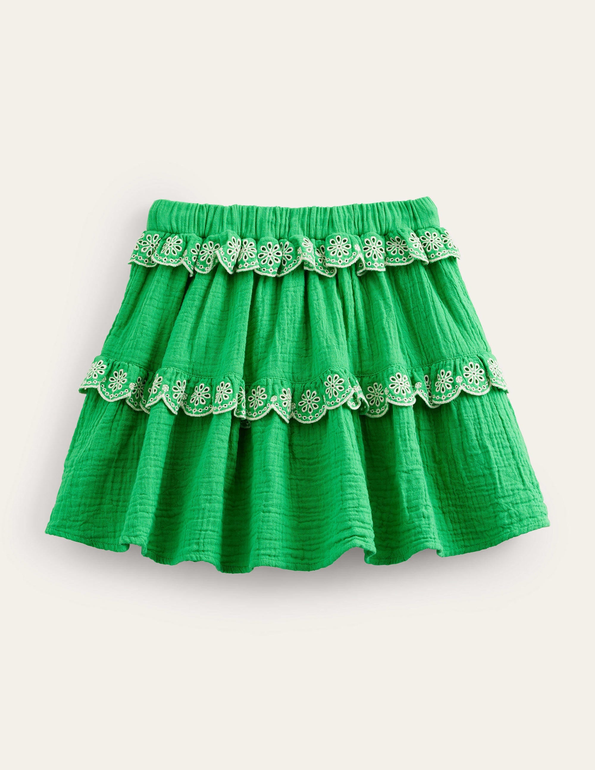 Double Cloth Scallop Skirt-Bright Green - Image 2
