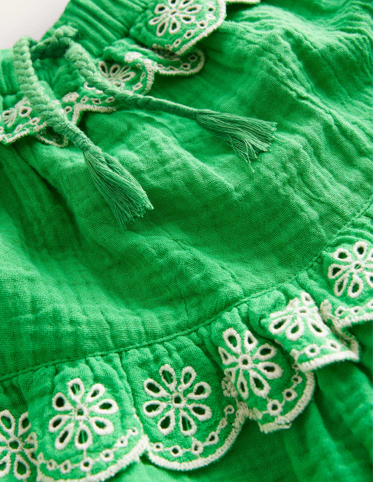 Double Cloth Scallop Skirt-Bright Green - Image 3