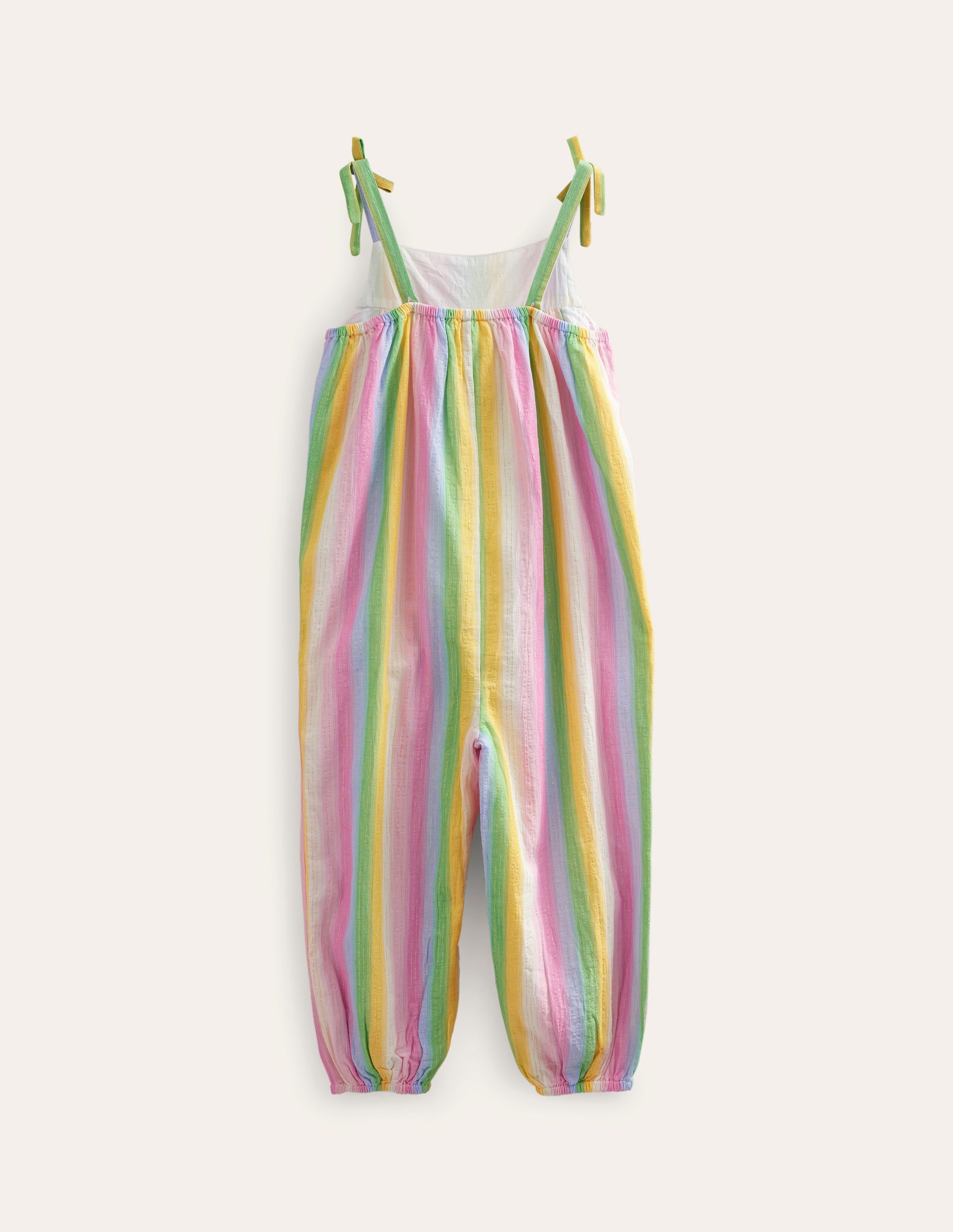 Strappy Woven Jumpsuit-Rainbow Gradient Stripe - Image 2