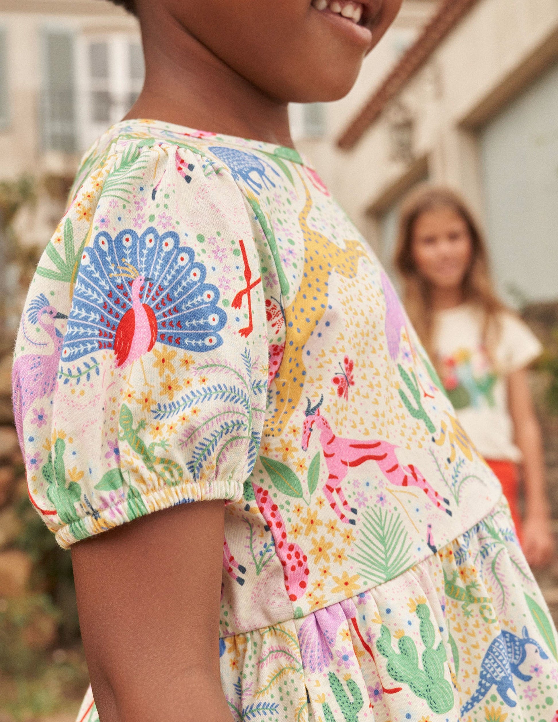 Puff Sleeve Dress-Multi Desert-5