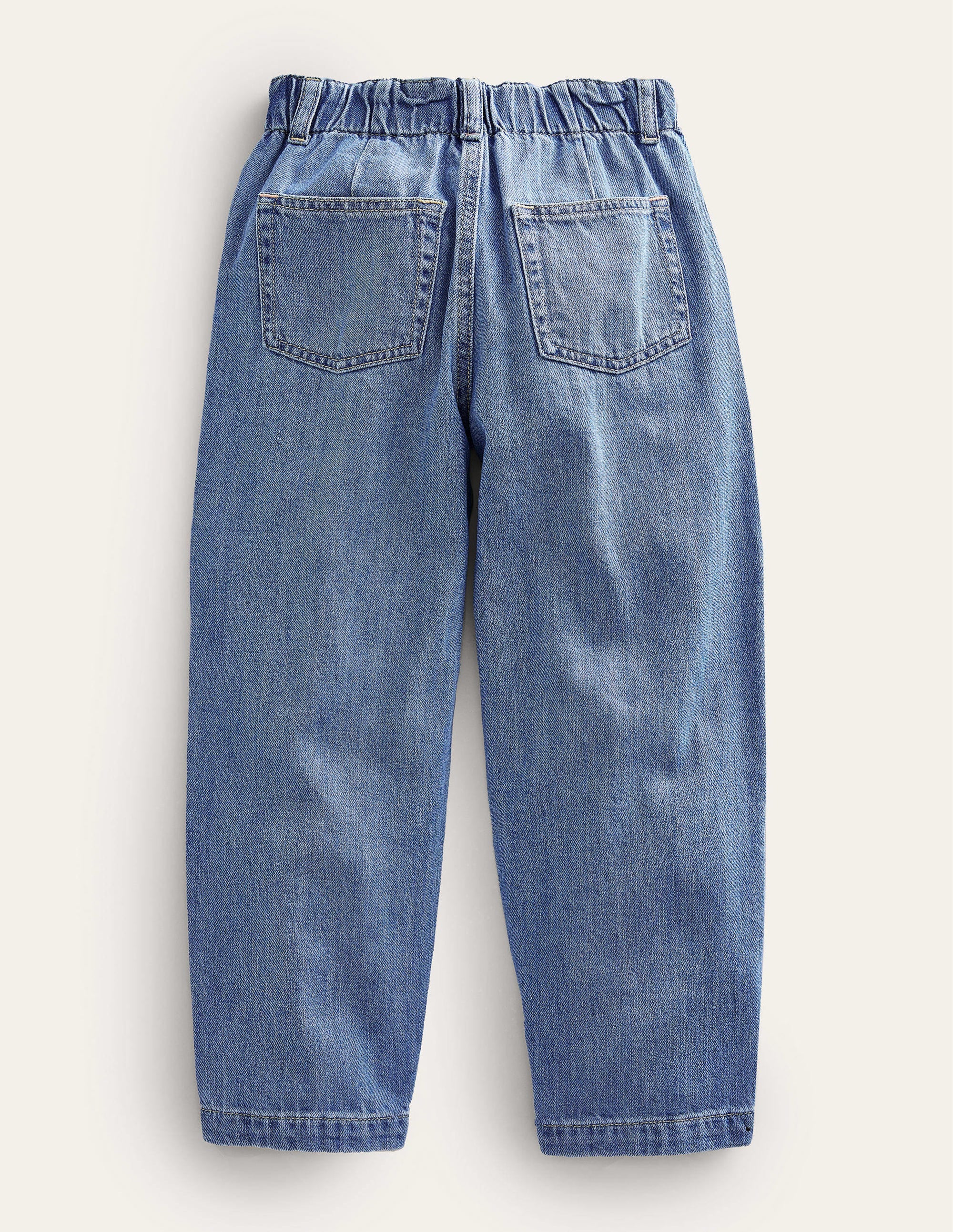 Embroidered Barrel Leg Jeans-Light Wash Embroidered Denim - Image 2
