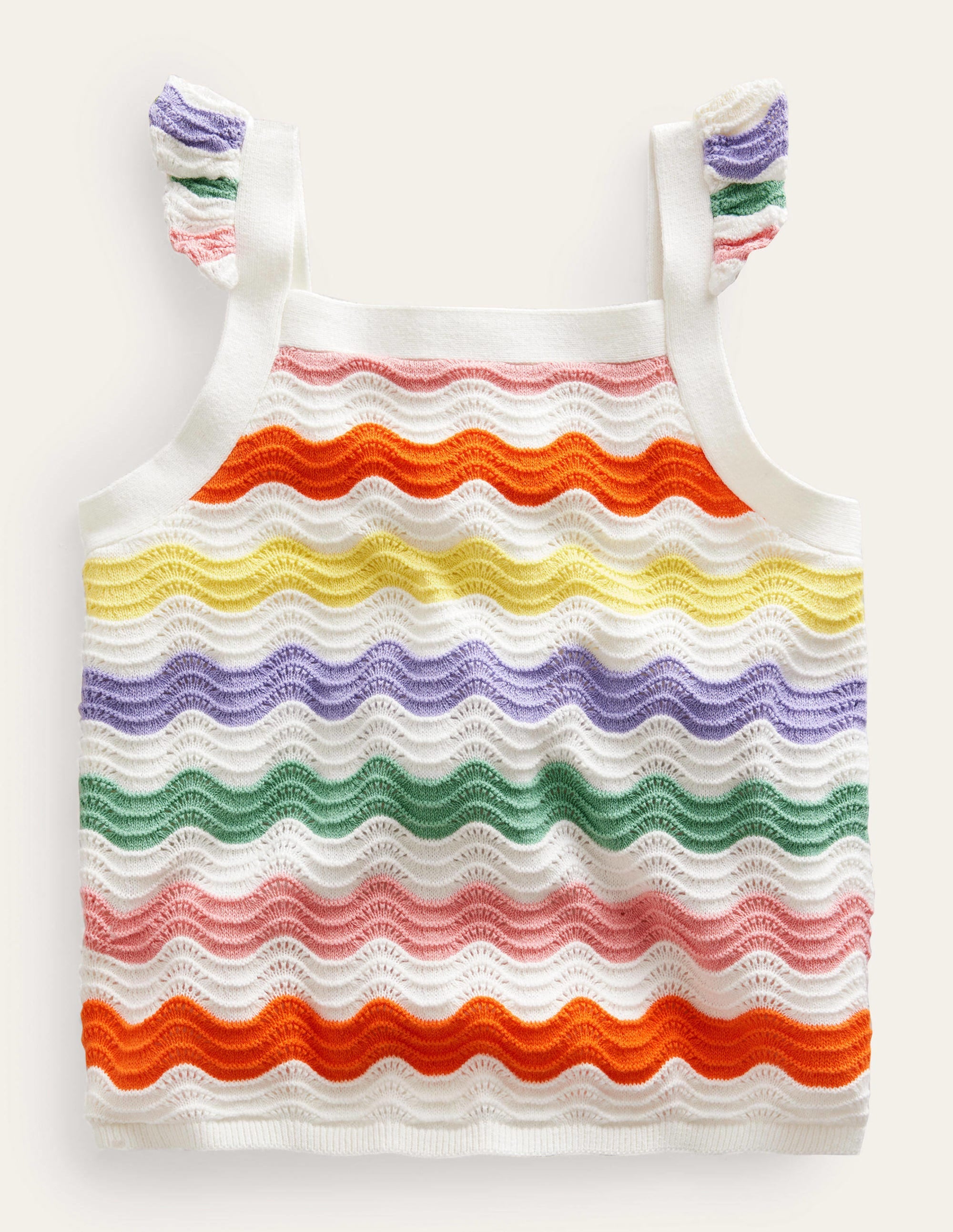 Knitted Frilled top-Multi Stripe - Image 1