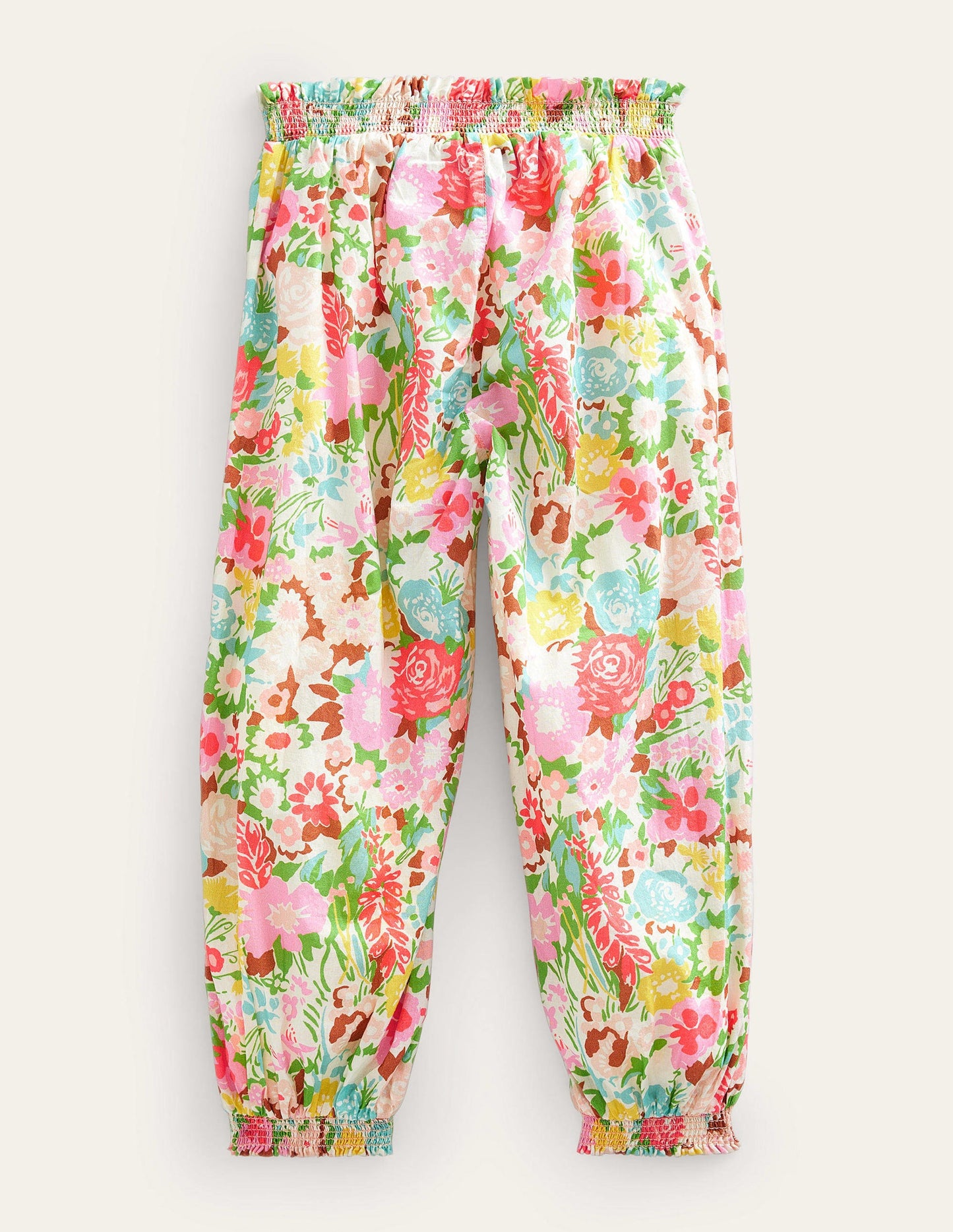 Cuffed Holiday Pants-Multi Painterly Floral