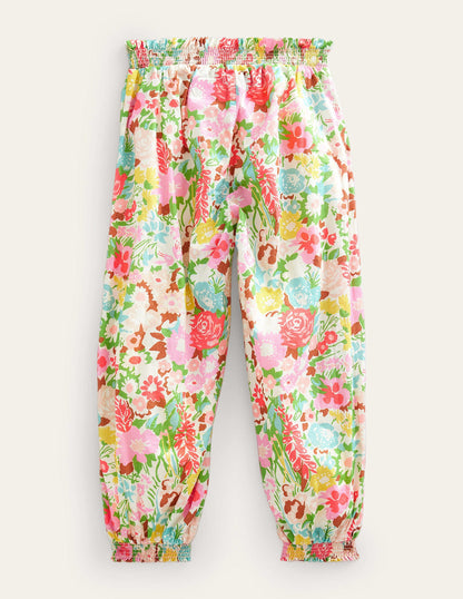 Cuffed Holiday Pants-Multi Painterly Floral-2