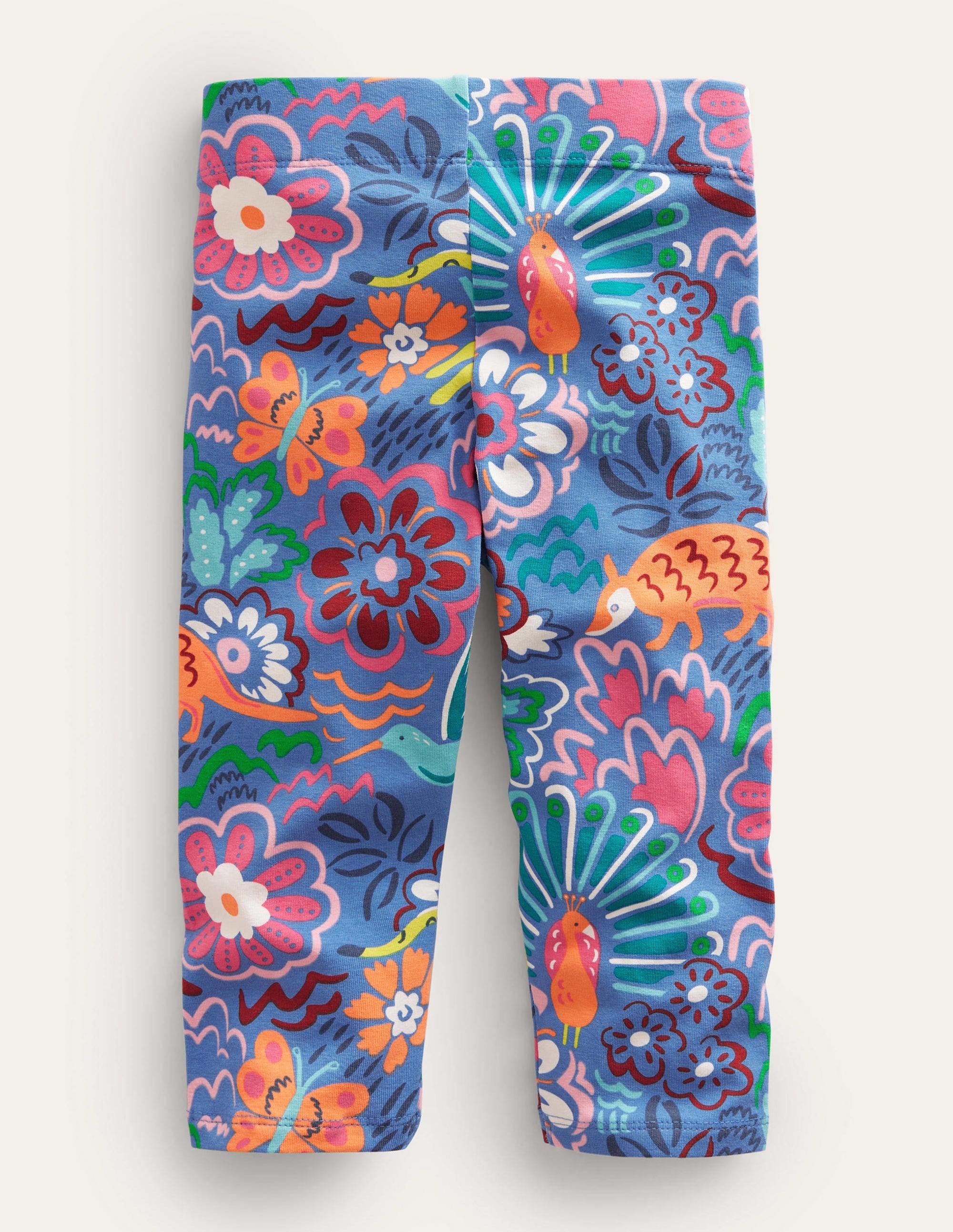 Fun Cropped Leggings-Elizabethan Blue Floral - Image 2
