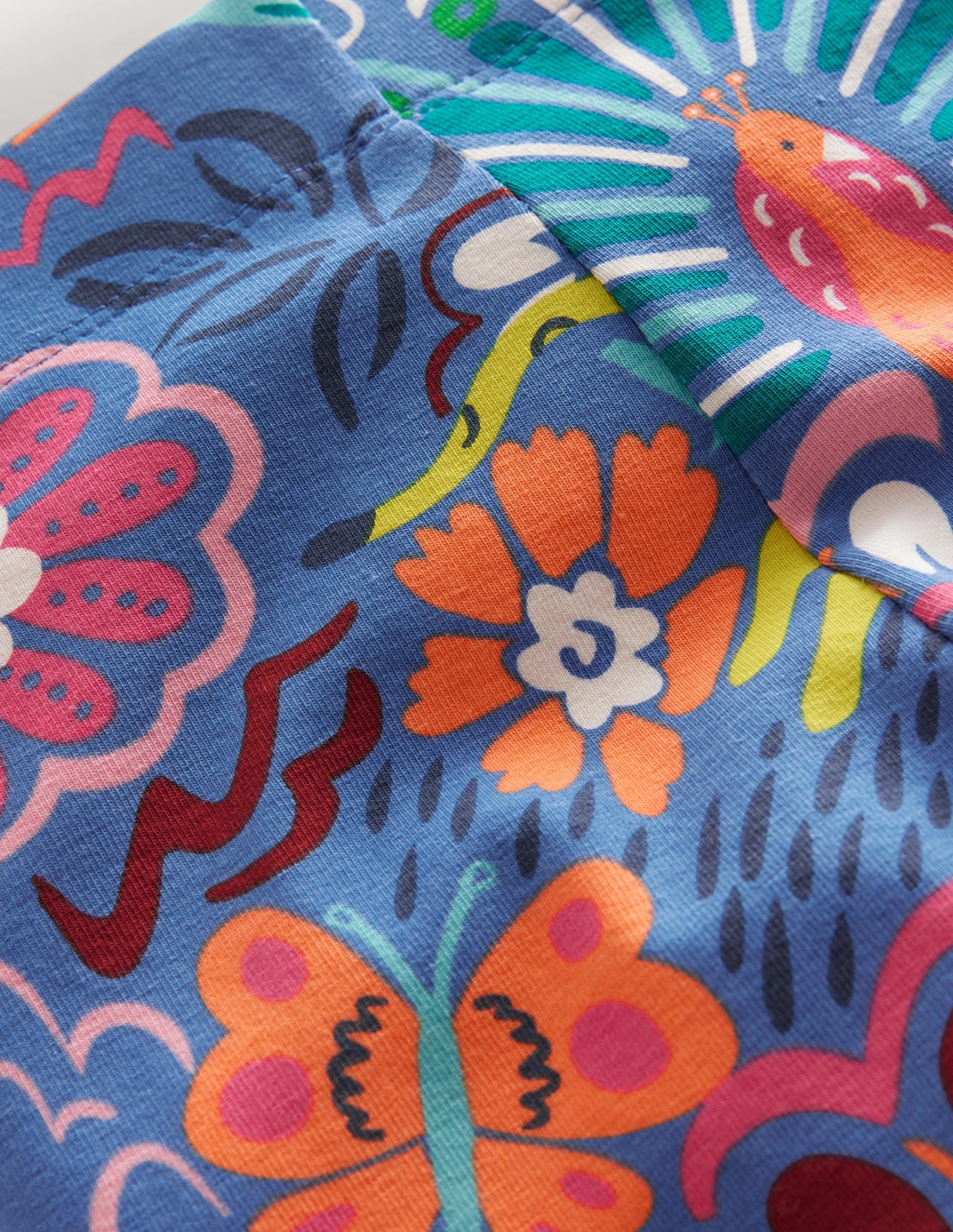 Fun Cropped Leggings-Elizabethan Blue Floral - Image 3