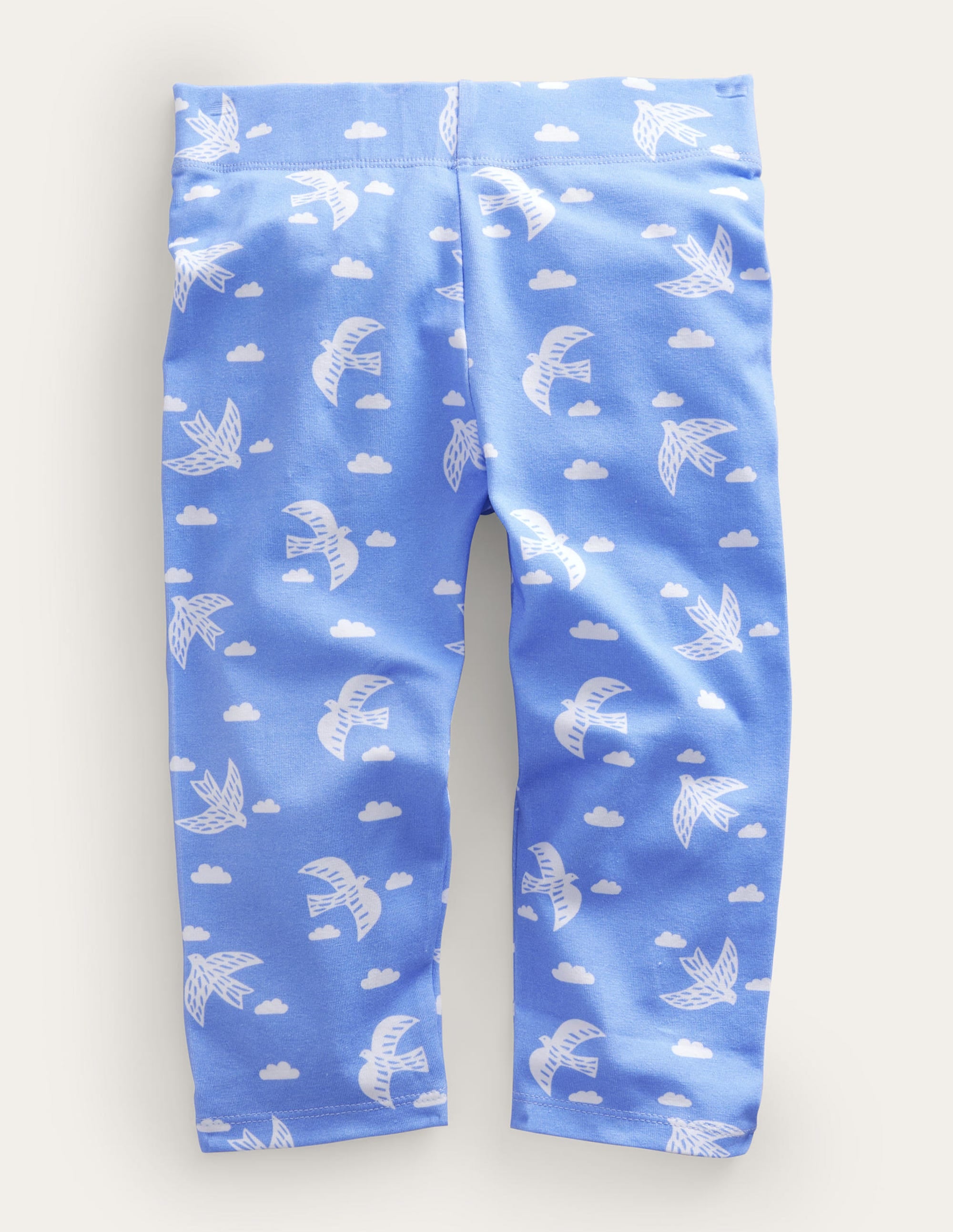 Fun Cropped Leggings-Cabana Blue Birds - Image 1