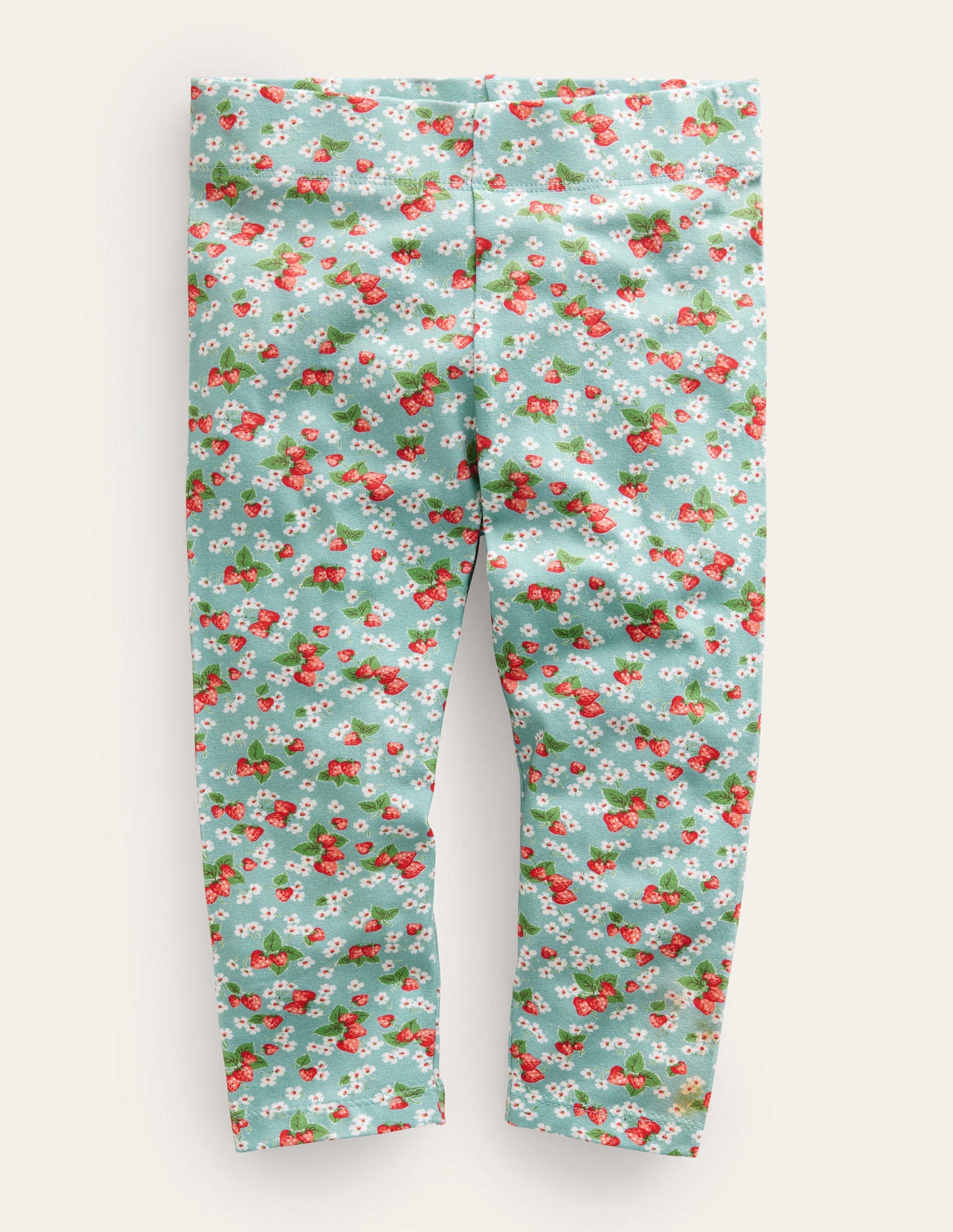 Fun Cropped Leggings-Blue Strawberries-1